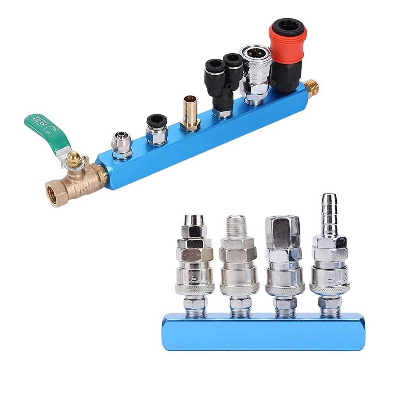 3 Way 6 Port Aluminum Manifold Block Splitter - 1/4
