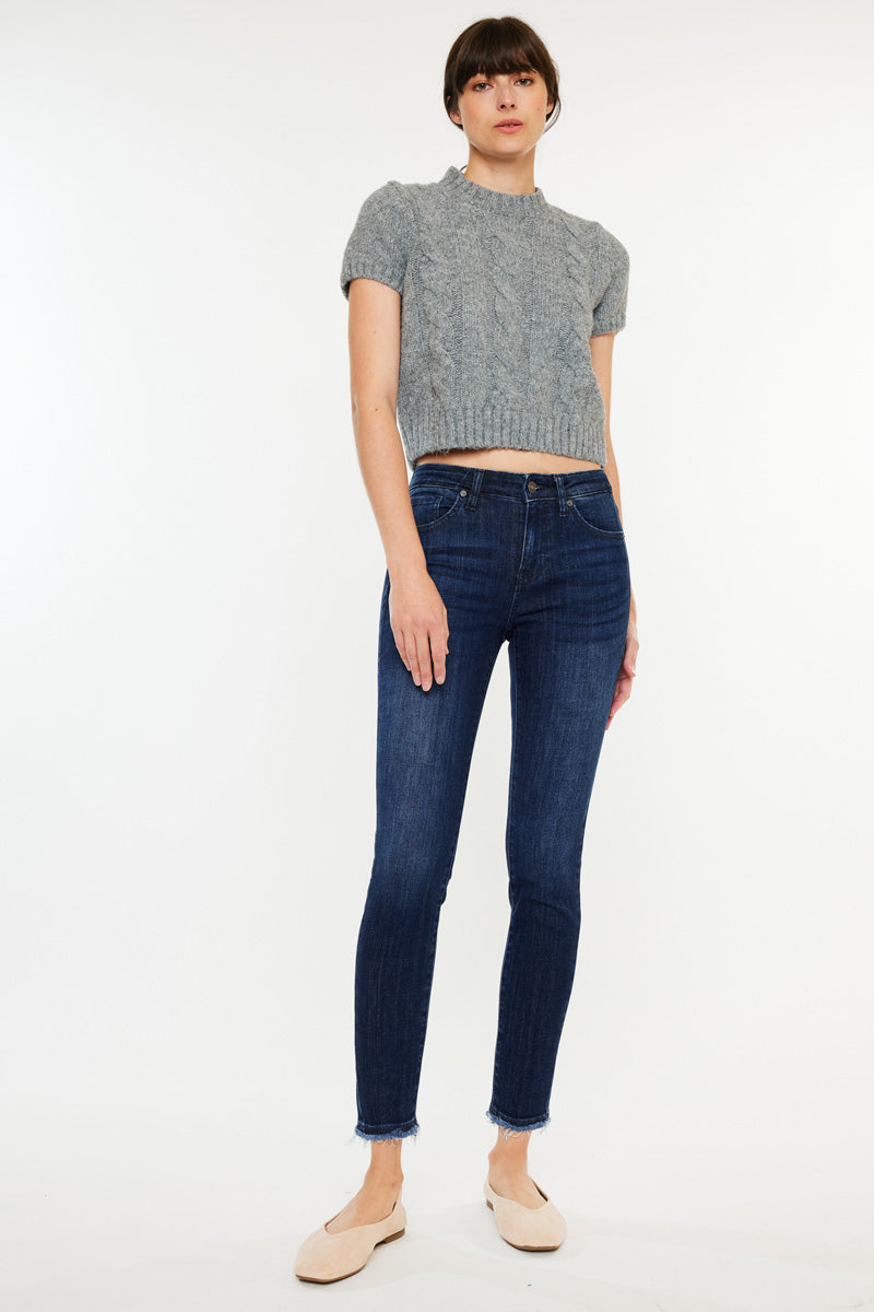 Atlanna Women's Mid Rise Ankle Skinny Jeans - Slim Fit Stretch Denim Pants for Casual Wear & Everyday Outfits