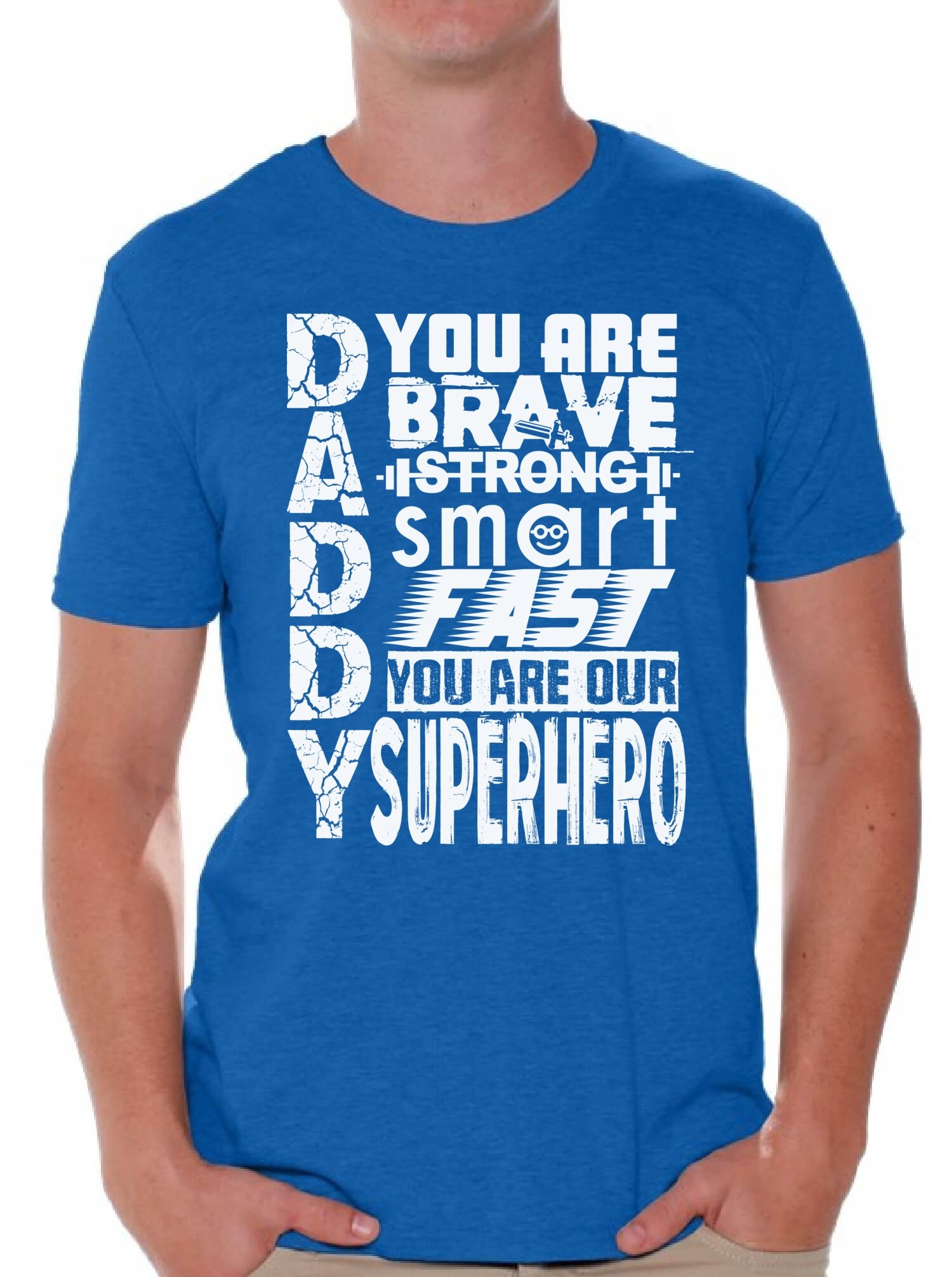 Funny Daddy Superhero T-Shirt - White Cotton Graphic Tee for Father's Day Gifts | Cool Dad Apparel for Birthday, Christmas & Everyday Wear