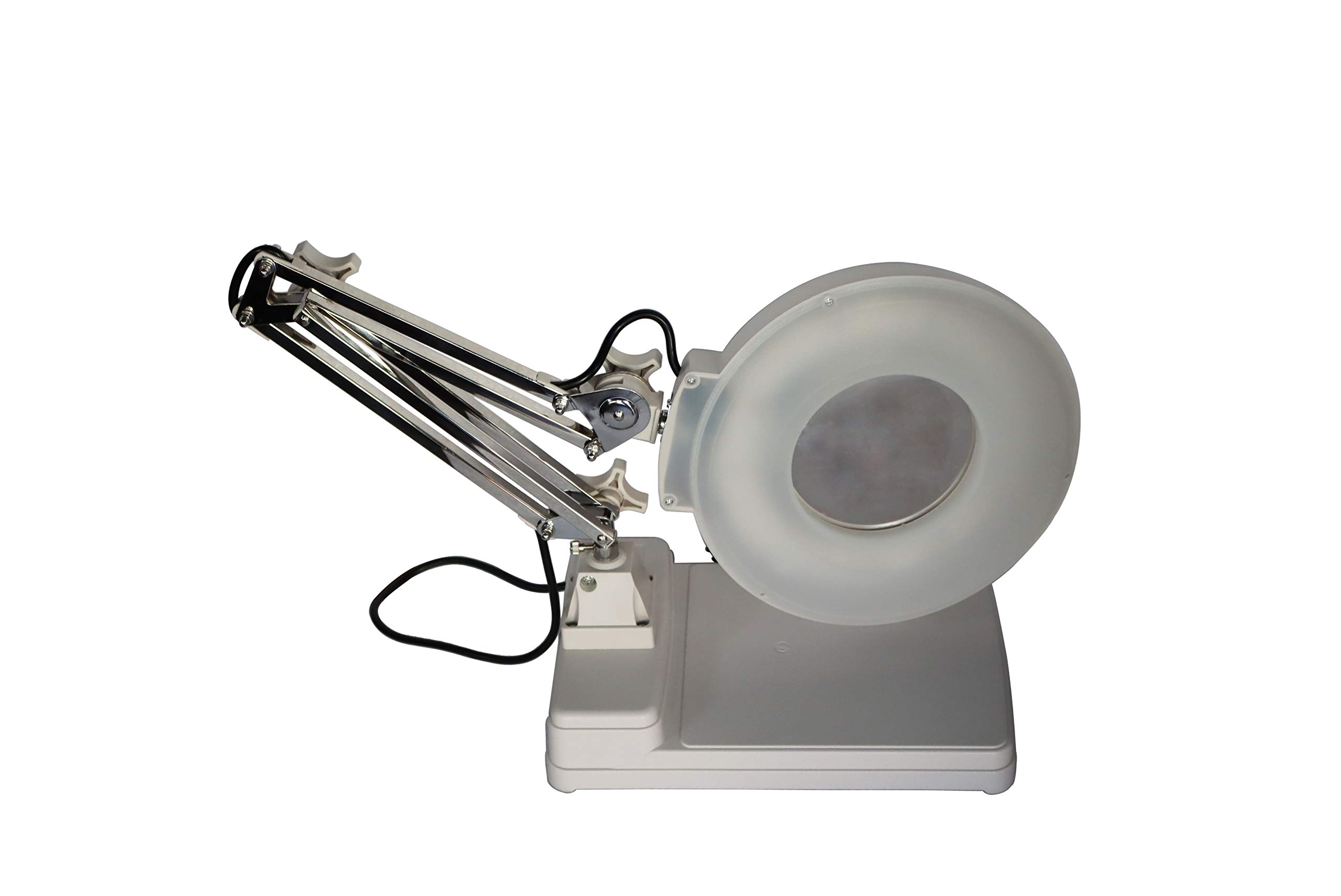 110V 10X Magnifying Lamp with Glass Lens & Diopter - Adjustable Desk Clamp Mount for Jewelry Making, Watch Repair & Detailed Work - Bright LED Light for Precision Tasks