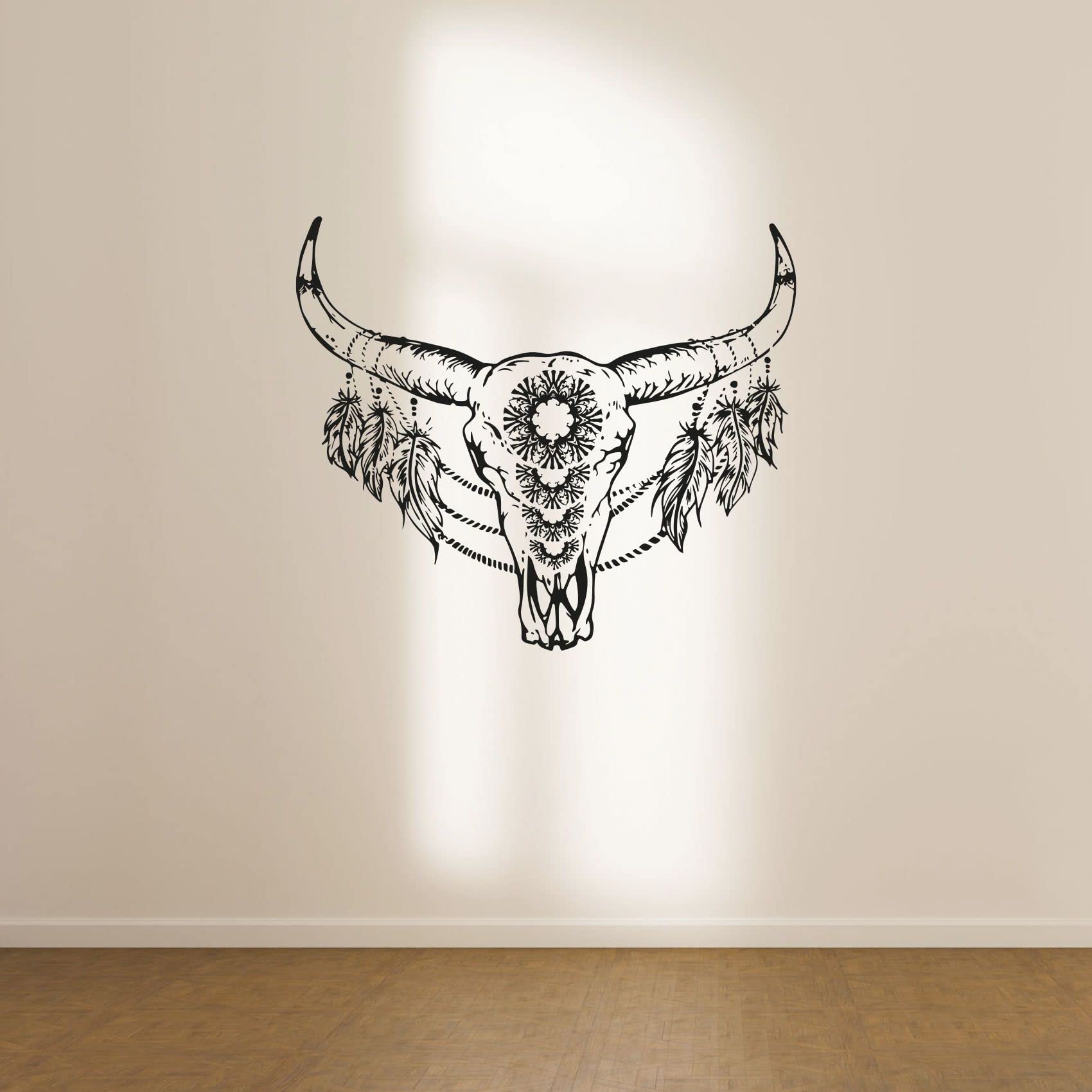 Bohemian Feather Arrow Wall Decal - Modern Abstract Boho Accent Sticker for Kids Room, Nursery & Bedroom Decor - Self-Adhesive Vinyl Wall Art (24x40 Inch) - Perfect for Girls, Boys & Home Aesthetic Upgrade