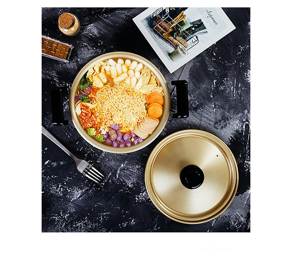 Premium Aluminum Alloy Stock Pot - 2.6 Quart Instant Noodle & Korean Soup Cooking Pot for Ramen, Stews, and Hot Pot - Durable Kitchen Cookware for Home & Restaurant Use