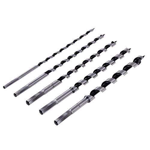 5PCS 230mm Extra Long Brad Point Wood Drill Bit Set - High Speed Steel Woodworking Tools for Cabinetry, Furniture Making & DIY Projects