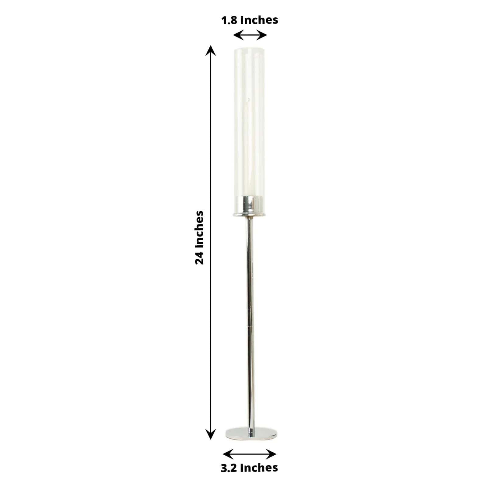 2 Pack Metal Hurricane Taper Candle Holders with Clear Cylinder Glass Shades - Elegant Table Centerpiece for Wedding, Dinner Party & Home Decor