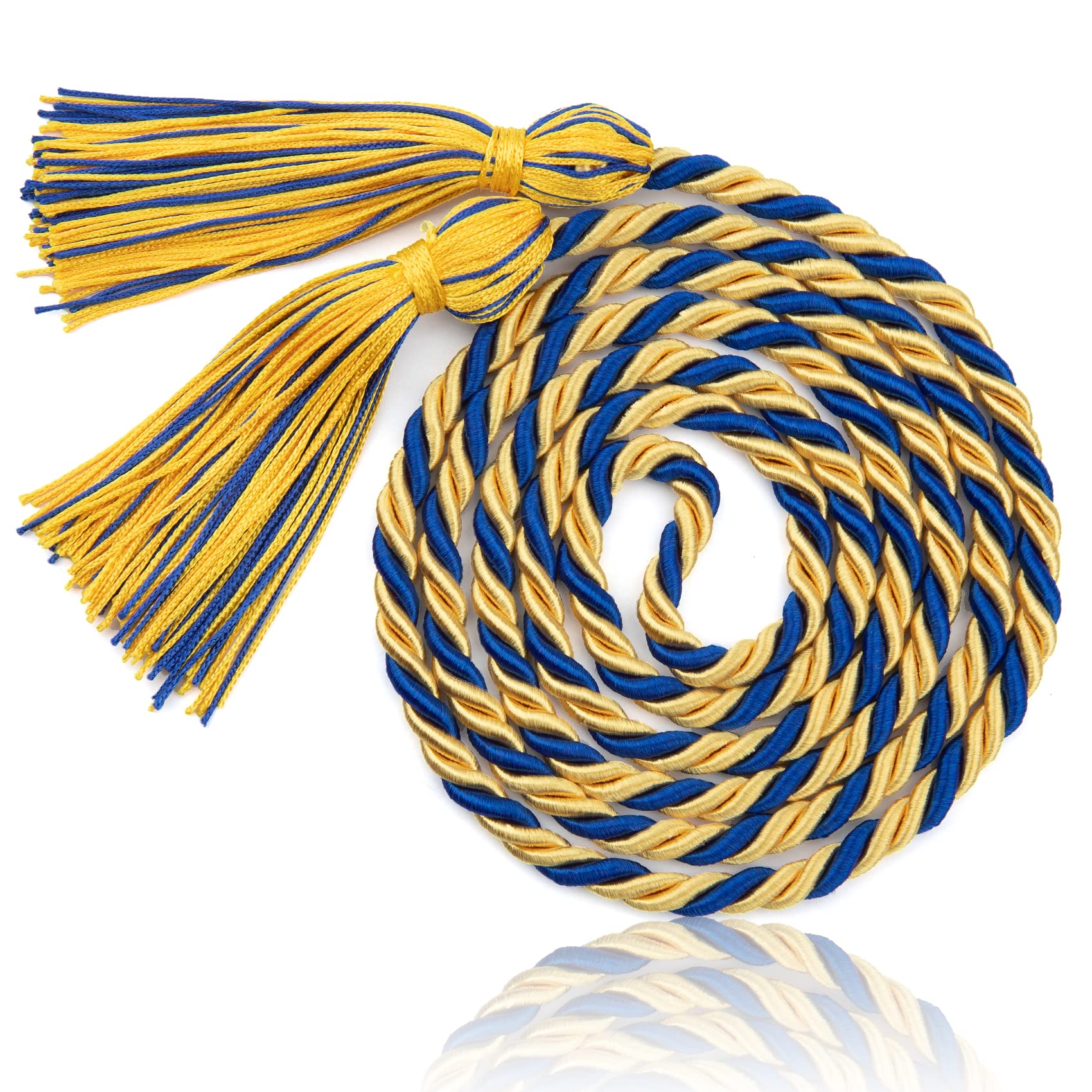 2025 Blue & Gold Graduation Honor Cord - 66 Inch Silk Sash with Tassel for Graduation Ceremonies & Parties - Perfect for High School, College Commencement & Academic Celebrations