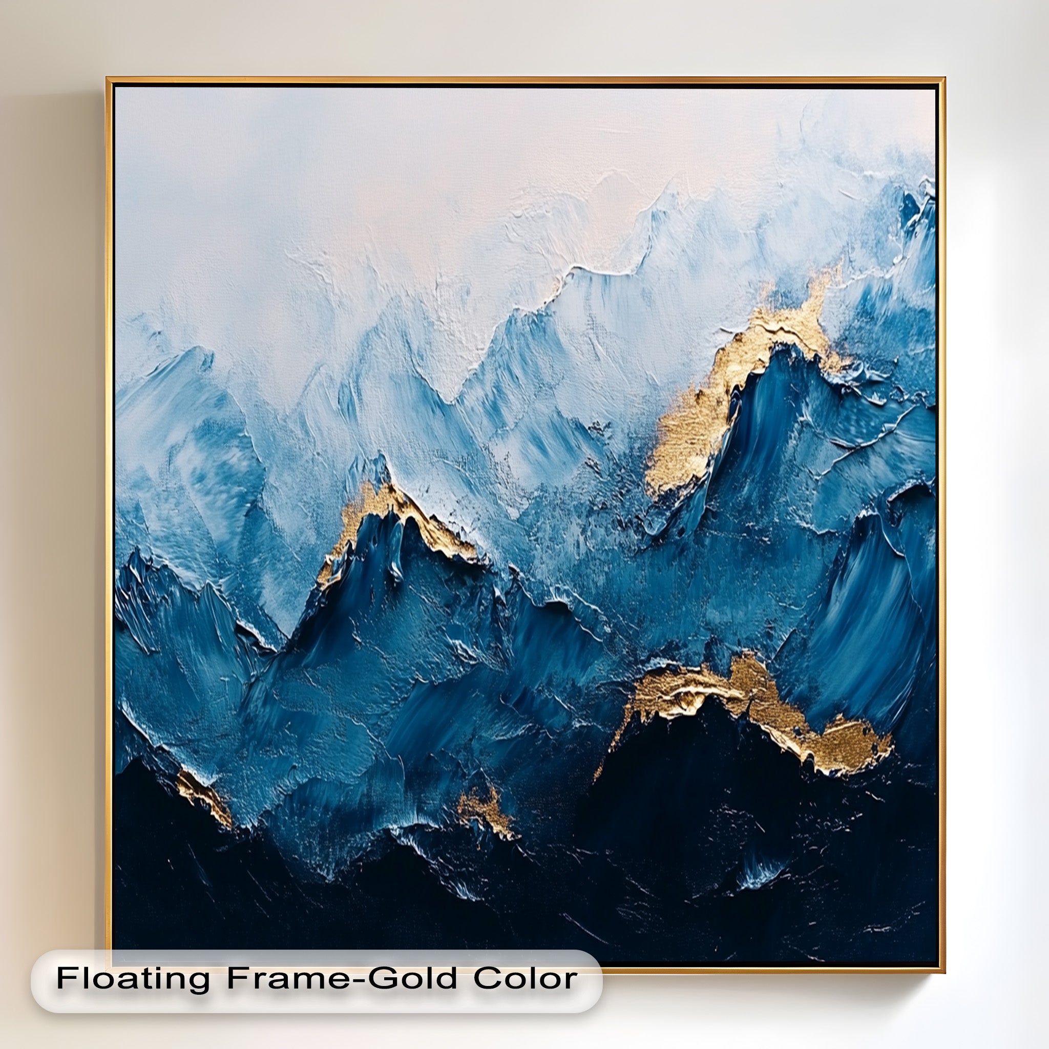 Blue Ridge Art - Handmade Abstract Mountain Oil Painting on Canvas for Home & Office Wall Decor