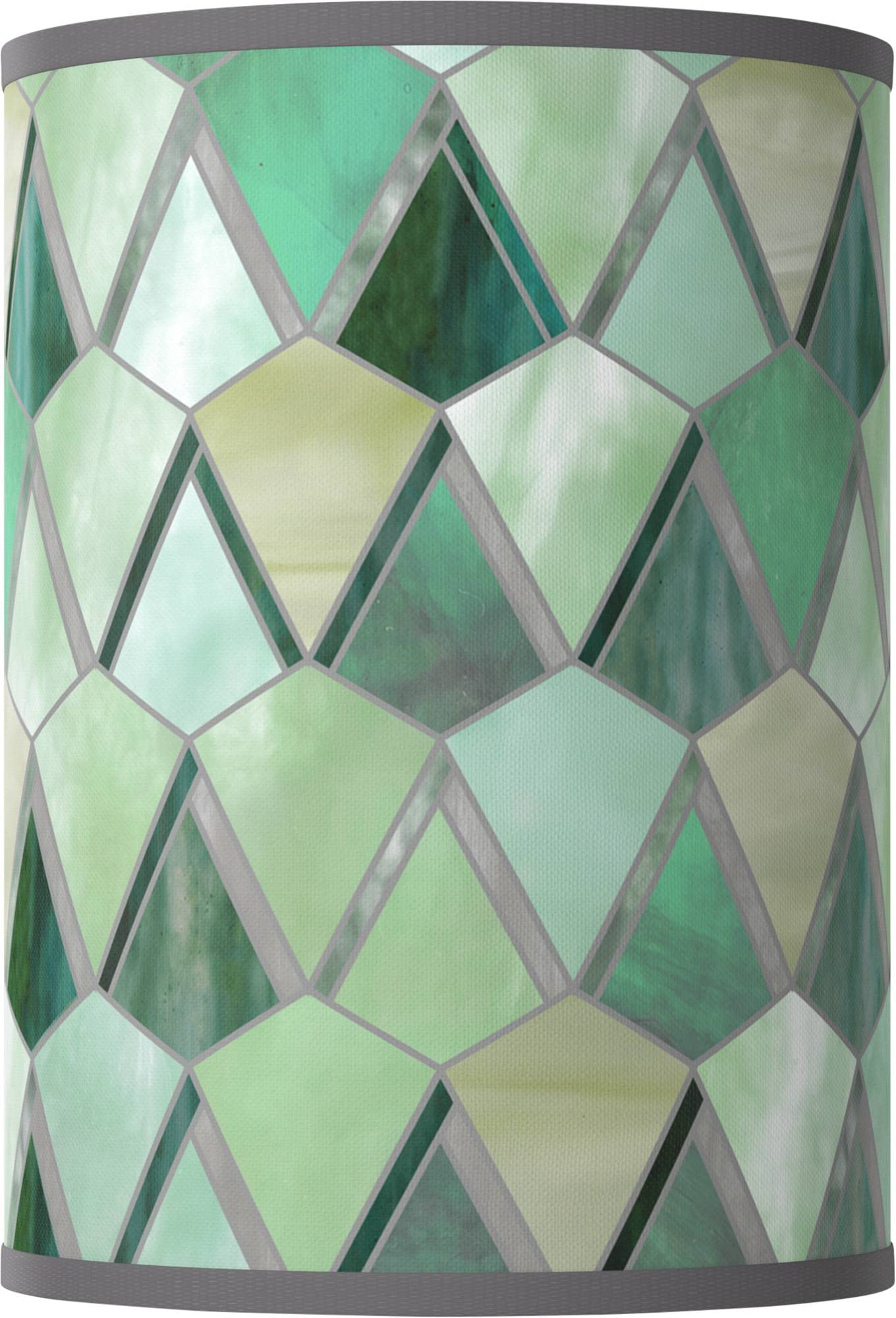 Premium Hardback Giclee Glow Cylinder Lamp Shade - Misty Morning Green, 8
