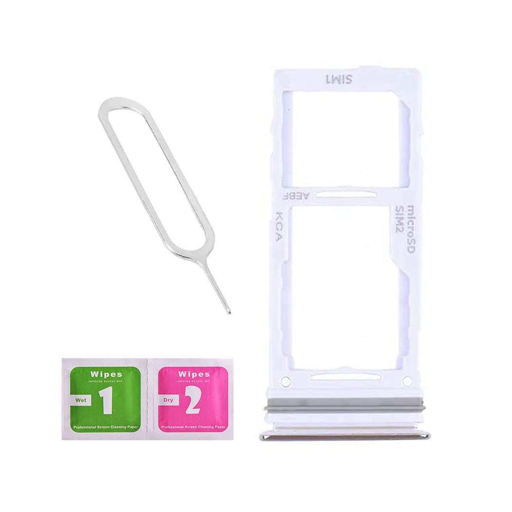 **Replacement Dual SIM Card Tray Holder for Samsung Galaxy A52/A72 4G/5G (A525/A526/A725/A726) – Includes Eject Pin & SD Card Slot – Compatible with All Carriers (Silver) – Perfect for Travel & Business Use**
