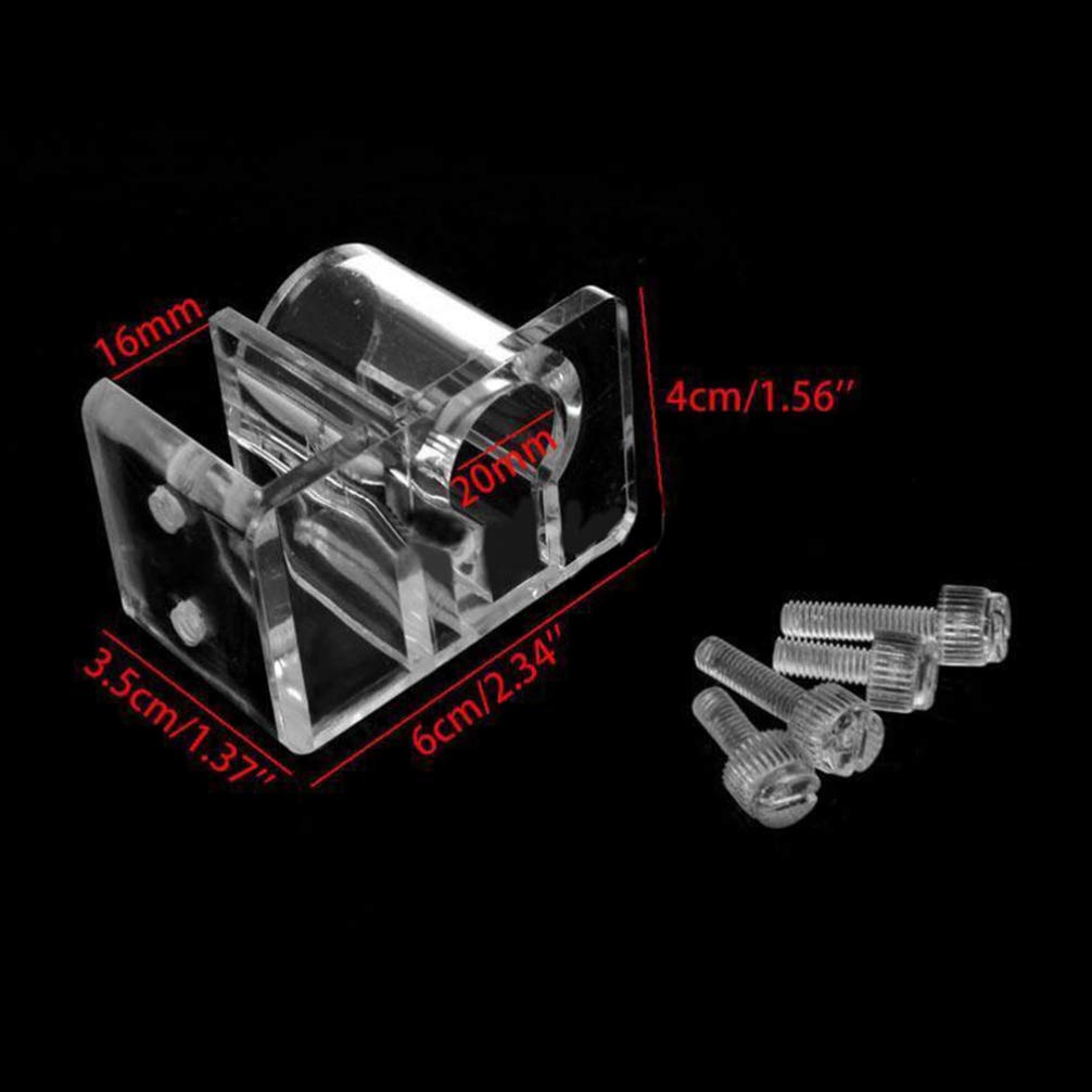 POPETPOP Aquarium Tube Holder - 4 Pack Acrylic Clips for Fish Tank Water Tubes