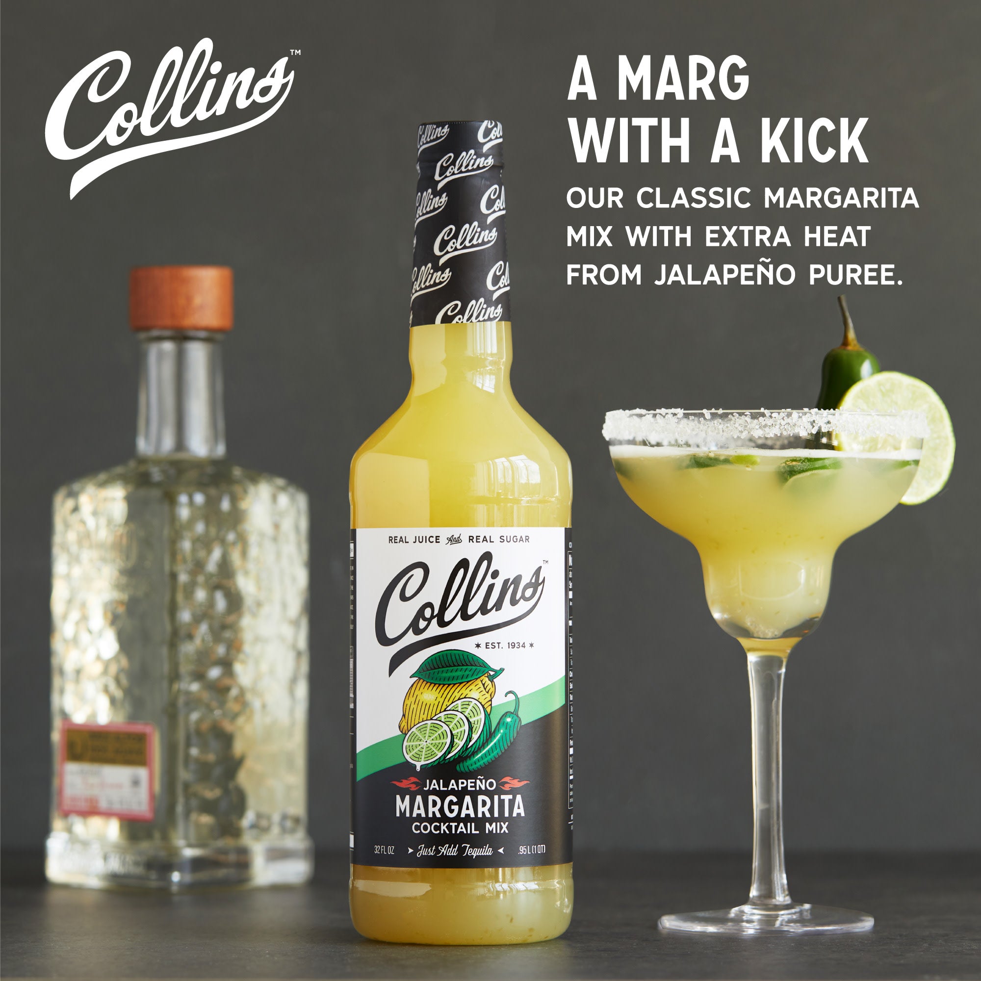 Best Jalapeno Margarita Cocktail Mix - 32 oz Premium Spicy Margarita Drink Mixer for Parties, BBQs & Cinco de Mayo Celebrations