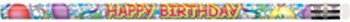 Happy Birthday Glitz Pencils - 12 Pack, Premium Party Supplies by J.R. Moon Pencil Co. (JRM7940B) - Perfect for Birthday Celebrations, Classroom Rewards & Party Favors