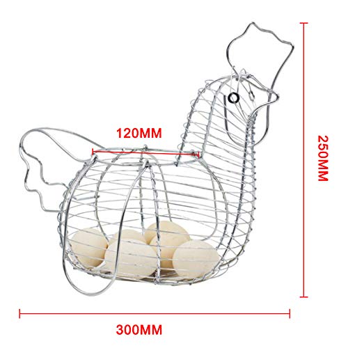 VALINK Innovative Hen-Shaped Egg Holder - Metal Wire Fruit Basket & Snack Organizer for Kitchen Counter, Dining Table, and Party Serving