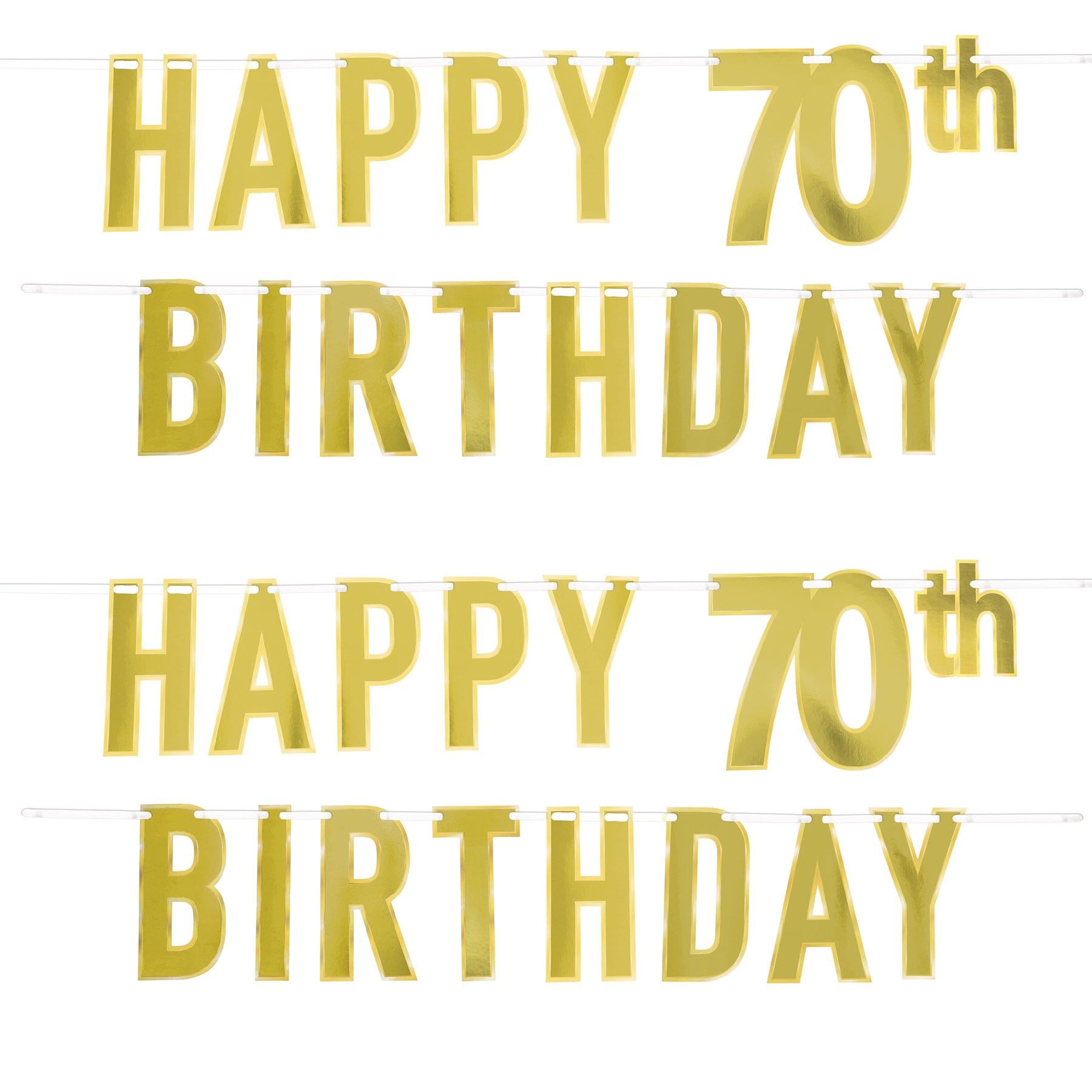 12 Pack Beistle Foil Happy 70th Birthday Party Streamers - Gold & Silver Decorations for Milestone Celebrations, Anniversaries, Retirement Parties