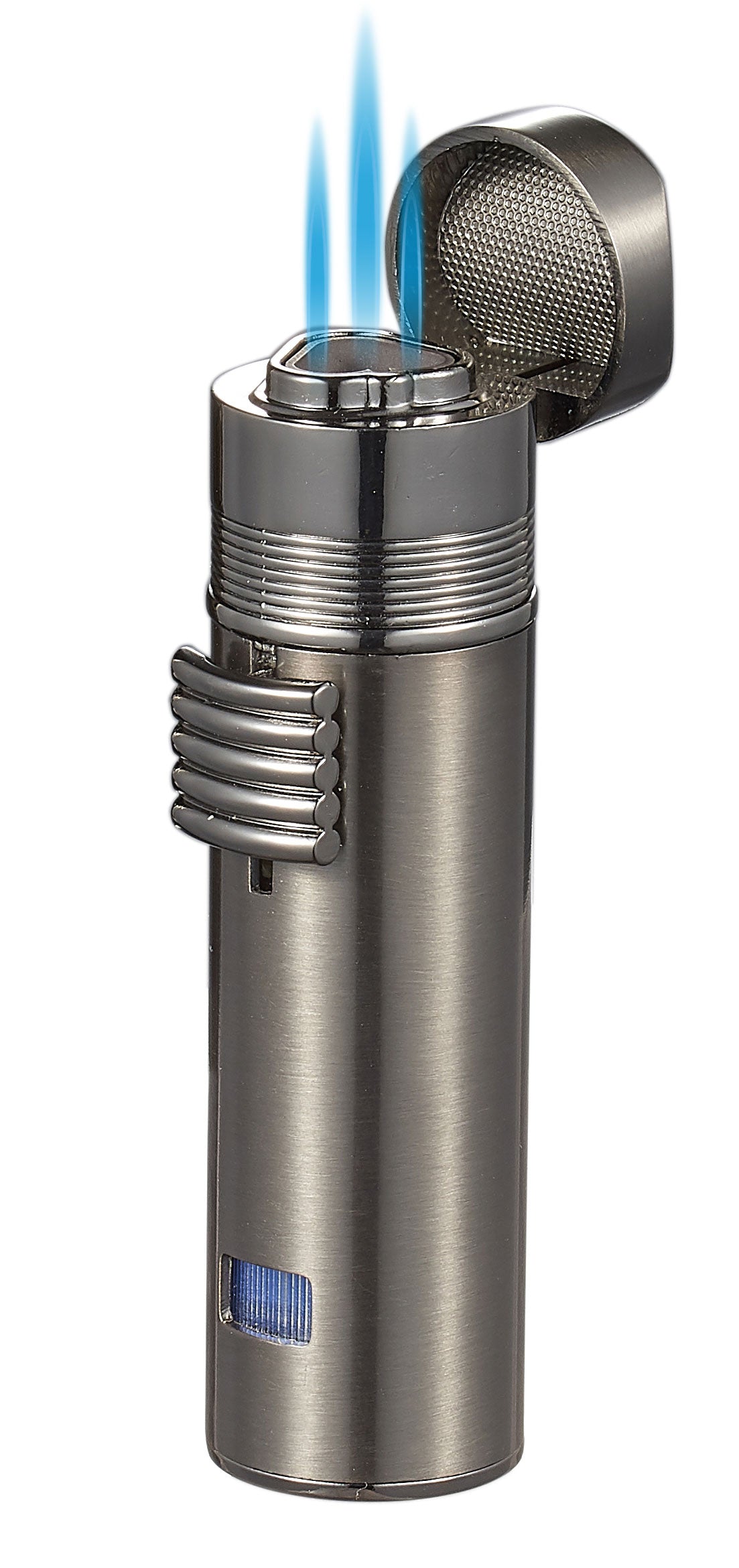 Visol Saddle Triple Torch Lighter - Windproof Butane Lighter for Cigars, Outdoor Camping & BBQ (Gun Metal)