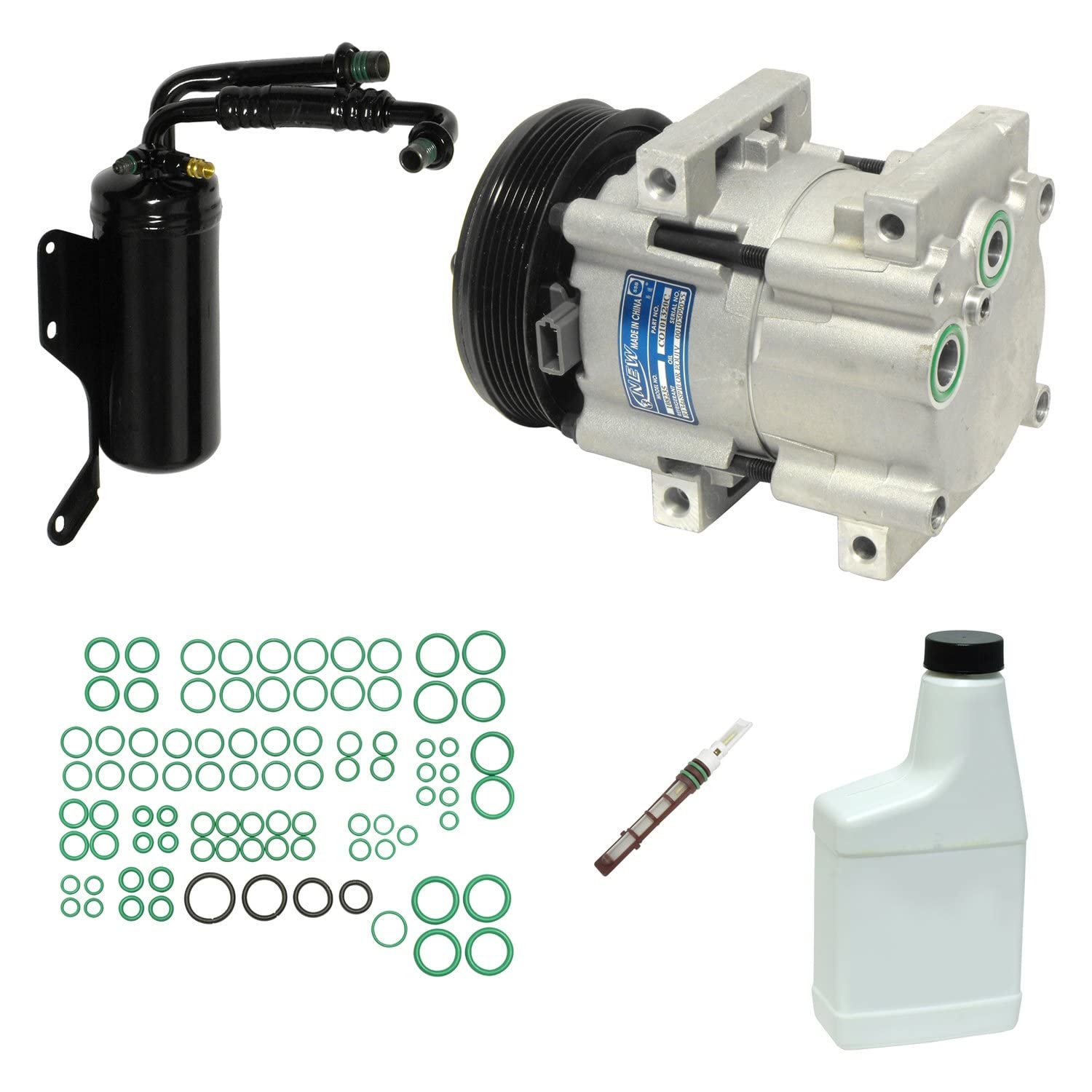 HVAC A/C Compressor Replacement Kit - High Performance Auto AC Compressor Kit for Car & Truck - Perfect for AC System Repair & Maintenance