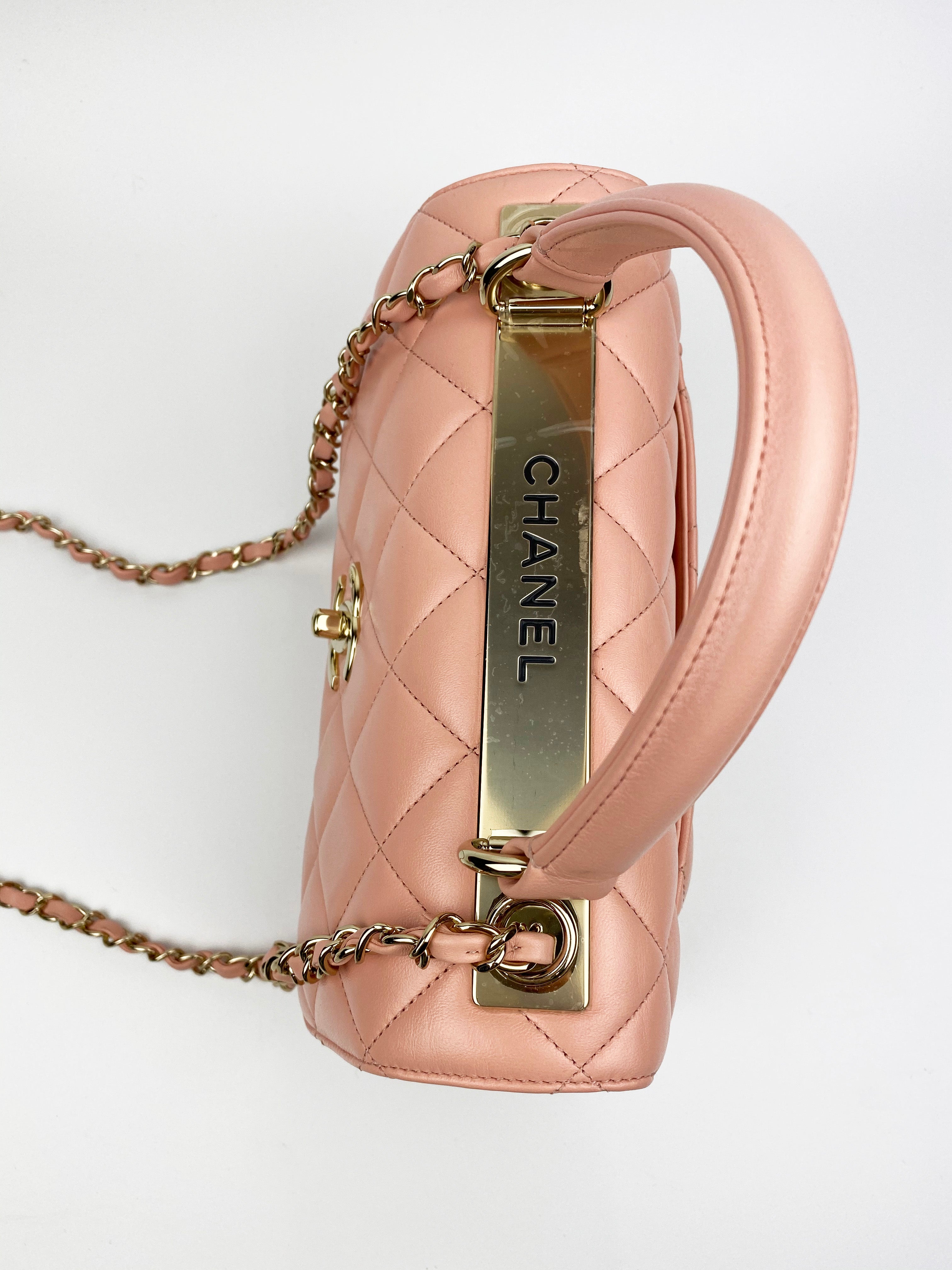 Chanel Pink Quilted Lambskin Leather Small Trendy CC Flap Bag - Luxury Designer Handbag for Women, Perfect for Parties, Date Nights & Special Occasions