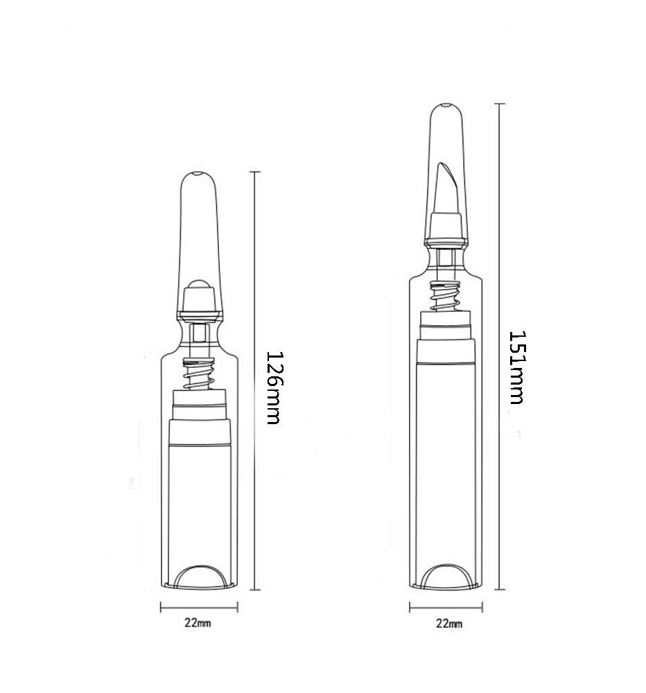 AKOAK 5ml Empty Plastic Ampoule Roller Bottles - Reusable Push-Type Vacuum Essence Bottles for Essential Oils, Serums & Skincare (Pack of 2) | Perfect for DIY Beauty Products, Travel & Home Use
