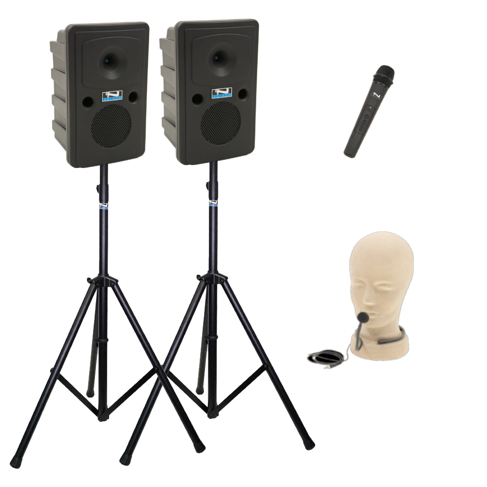 Anchor Audio Go Getter Pair (XU2, RU2) - Portable Wireless PA Speaker System with 2 Microphones for Outdoor Events, Parties & Public Speaking | High-Quality Sound for DJs, Teachers & Presenters