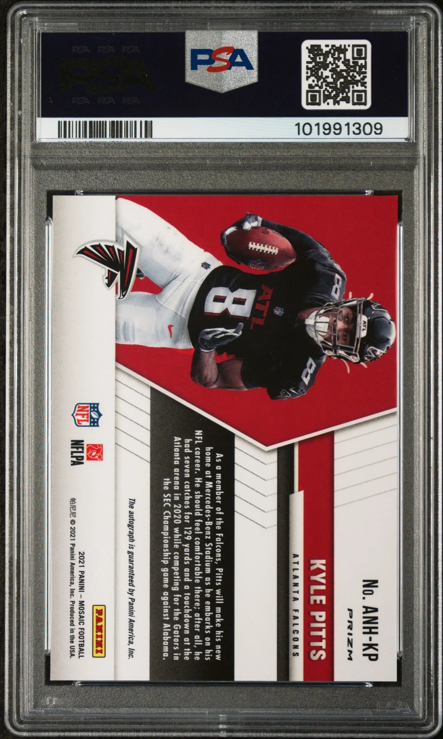 2021 Panini Mosaic Autographs No Huddle Kyle Pitts Rookie Card PSA 10 Gem Mint - Perfect for NFL Collectors & Falcons Fans, Great for Display & Investment