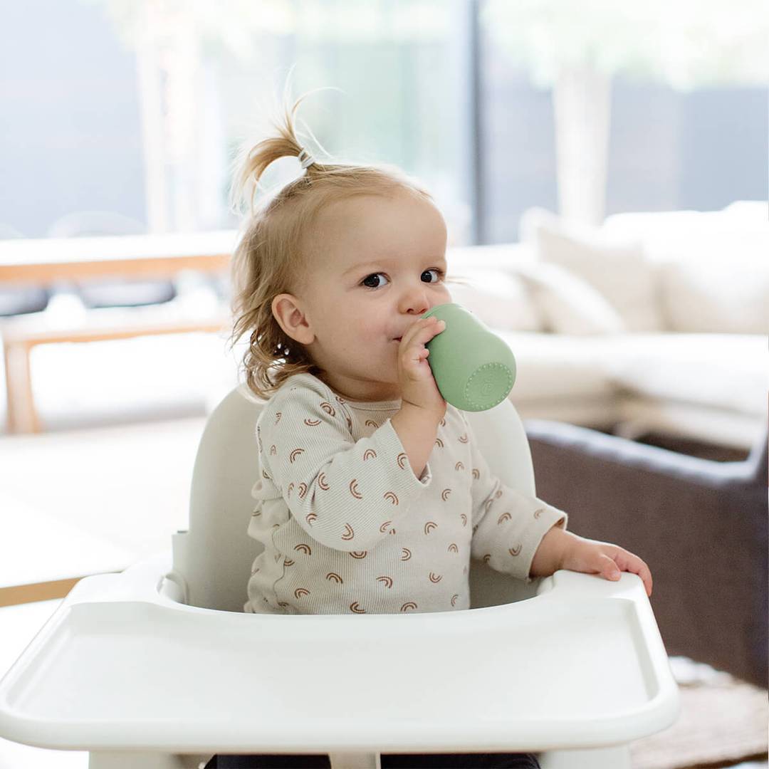 EZPZ Mini Cup with Straw - Toddler Sippy Cup Training System for Babies & Kids - Perfect for Learning to Drink Independently at Home or On-the-Go