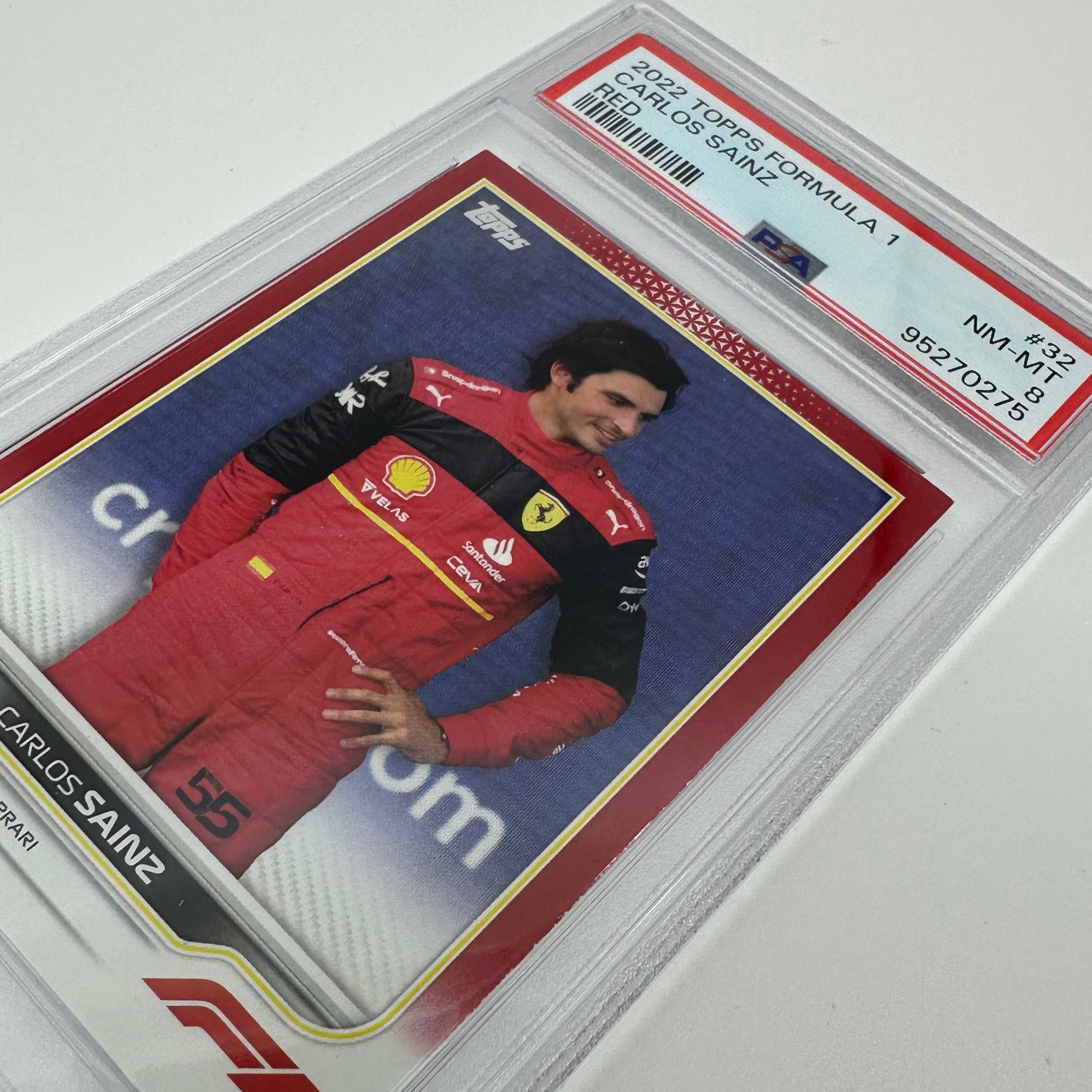 PSA 8 Graded Carlos Sainz #32 Red 2022 Topps Formula 1 Trading Card - Perfect for F1 Collectors, Racing Fans & Sports Memorabilia Enthusiasts