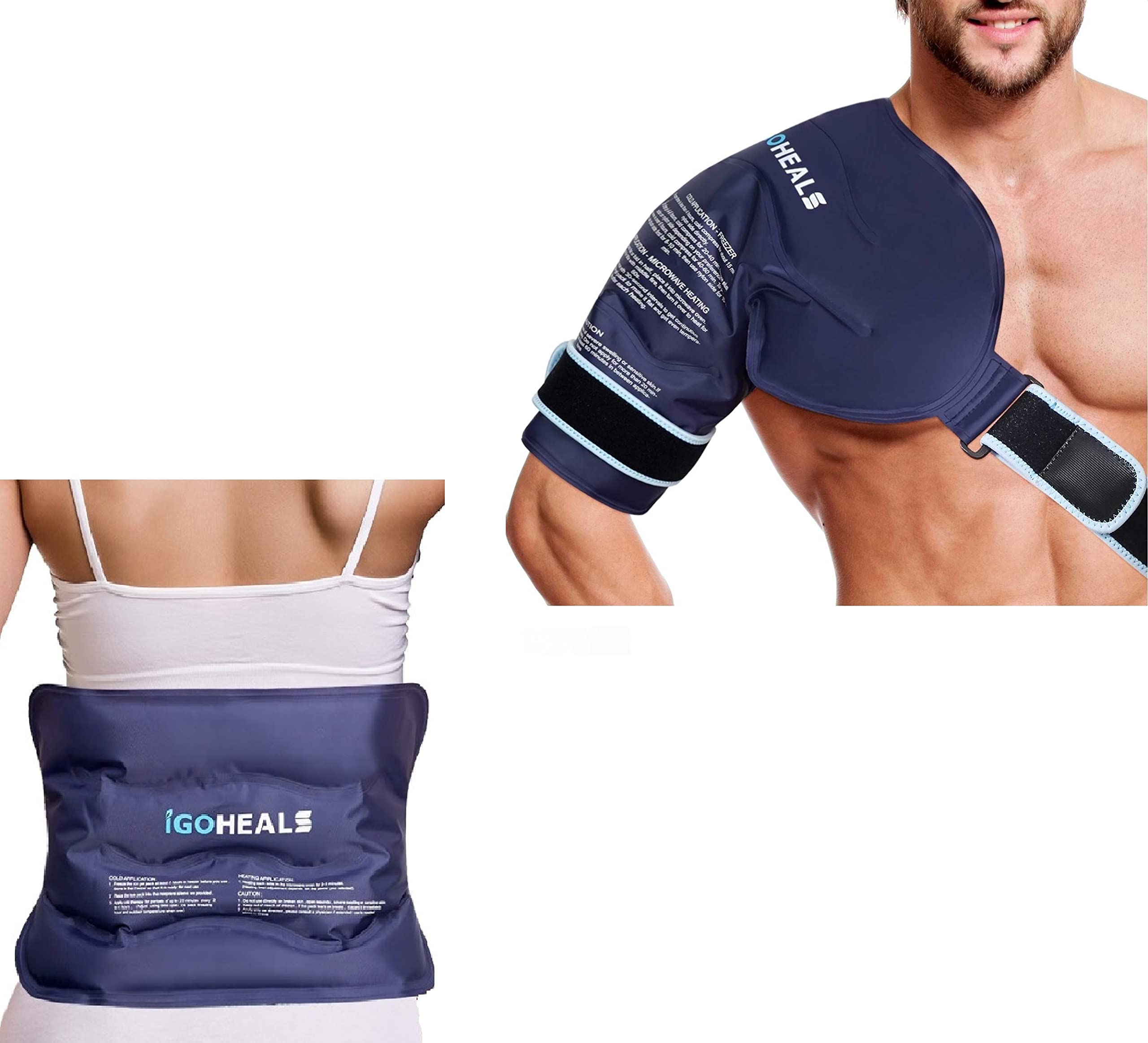 IGOHEALS Reusable Shoulder Ice Pack Wrap - Rotator Cuff & Arm Support for Pain Relief, Swelling, Back Injuries - Perfect for Sports Recovery, Post-Surgery, Arthritis & Muscle Pain