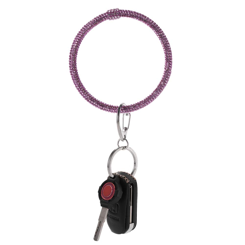 Sparkle Rhinestone Keychain Bracelet for Women - Pink, Perfect for Gifts & Parties