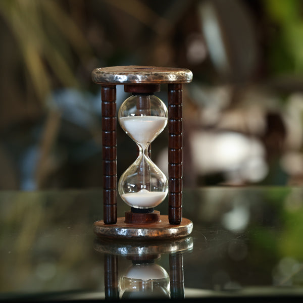 30 Minute Antique Wooden Sand Timer - Classic Yellow or White Sand for Kitchen, Classroom, Board Games & Meditation (2 Pack)