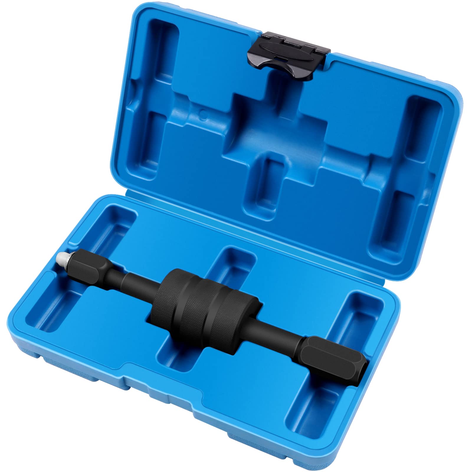 SCITOO Diesel Engine Injector Puller Tool - Common Rail Extractor with M8, M12, M14 Thread Adapters - Professional Fuel Injector Removal Kit for Diesel Trucks & Heavy Equipment Repair
