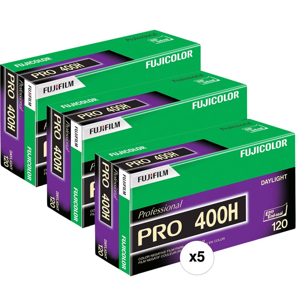 Fujicolor PRO 400H Professional 120 Color Negative Film - 5 Pack (3X) | Medium Format Photography, Portraits & Landscape Shooting