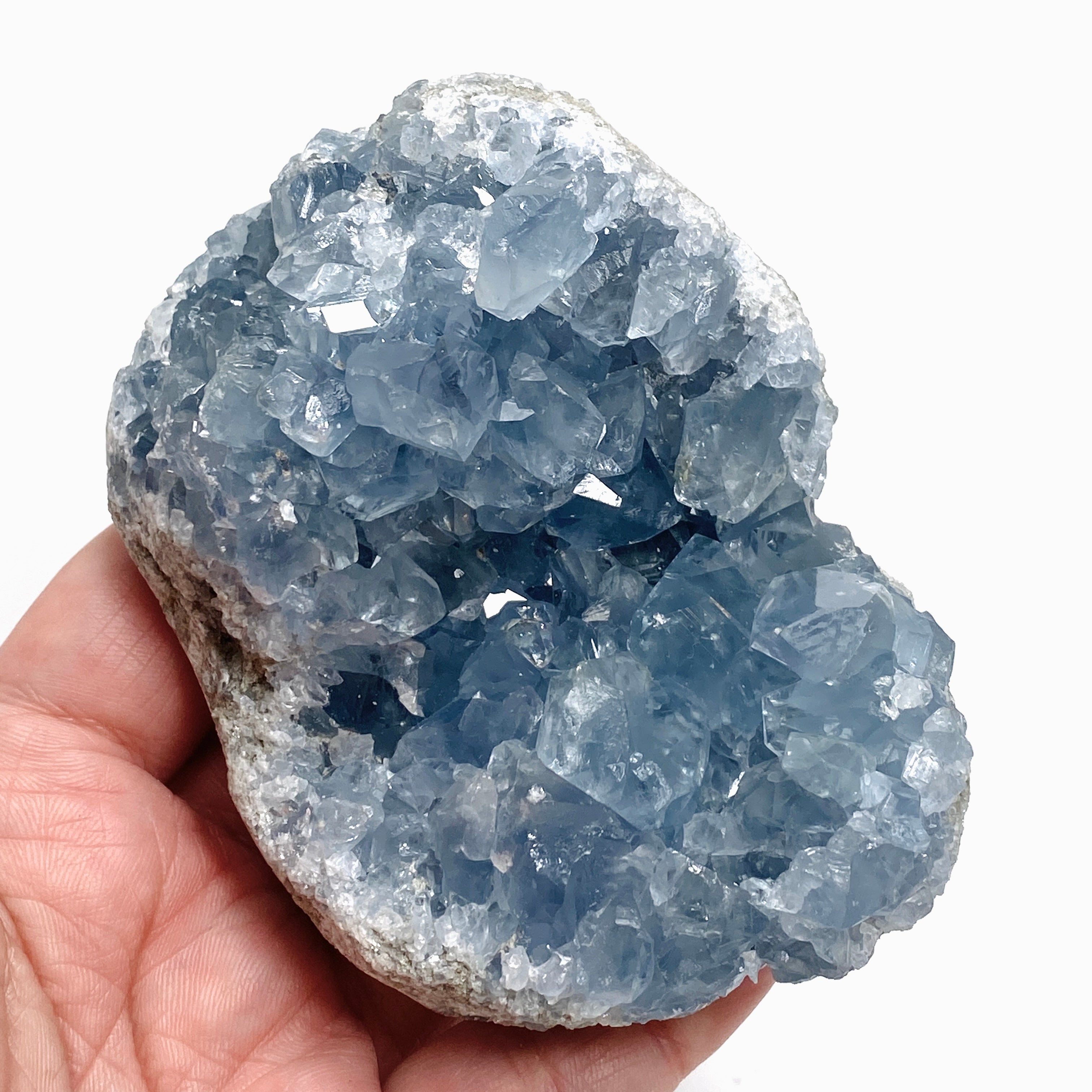 Natural Celestite Crystal Cluster from Madagascar - Healing Stone for Meditation, Home Decor & Spiritual Gifts (CR3718) | Perfect for Reiki, Feng Shui & Crystal Collections