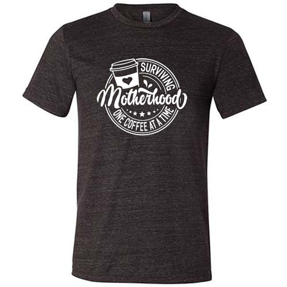 Funny Unisex T-Shirt 'Surviving Motherhood One Coffee at a Time' - Perfect Gift for Moms, Coffee Lovers - Great for Mother's Day, Baby Showers & Everyday Wear