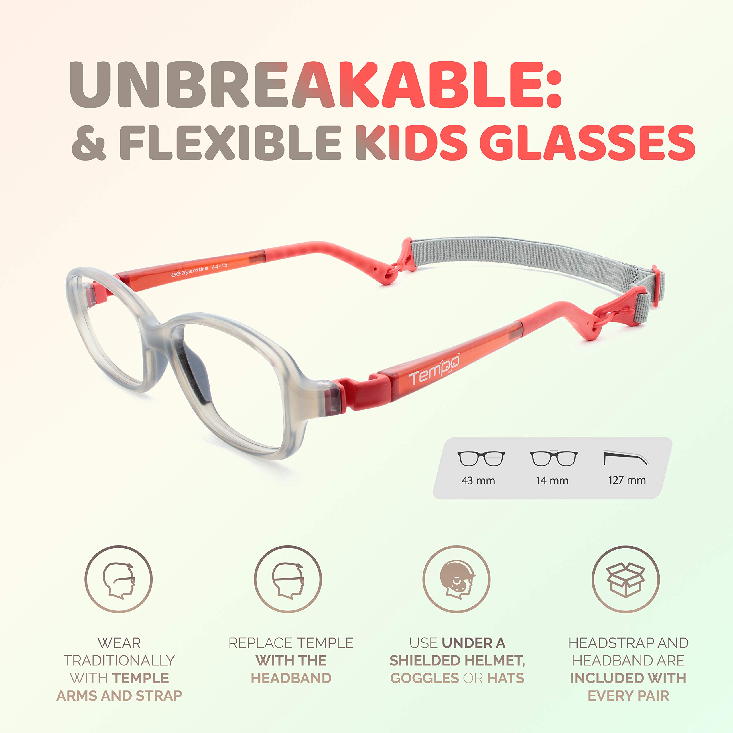 Unbreakable Kids Glasses - Flexible & Durable Children's Eyewear for Active Lifestyles - Perfect for School, Sports & Outdoor Play - Model 3006