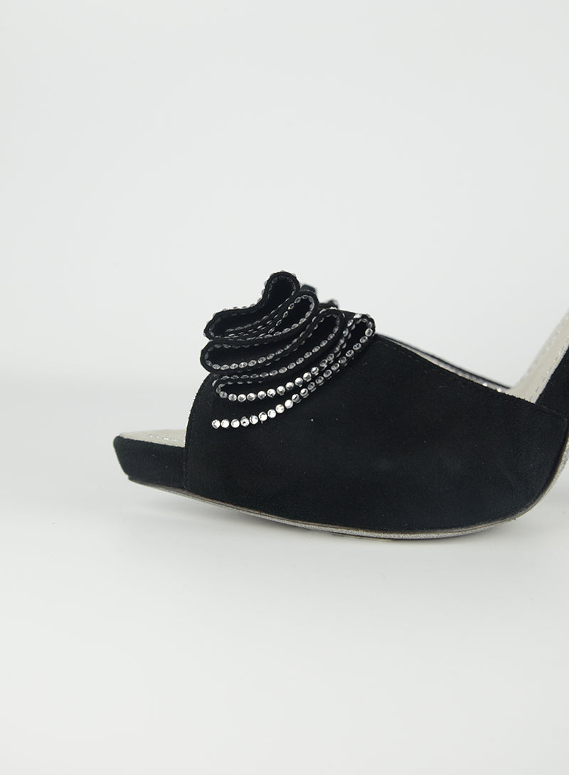 Rene Caovilla Black Bow Sandals Size 38 | Elegant Women's Dress Shoes for Weddings, Parties & Special Occasions
