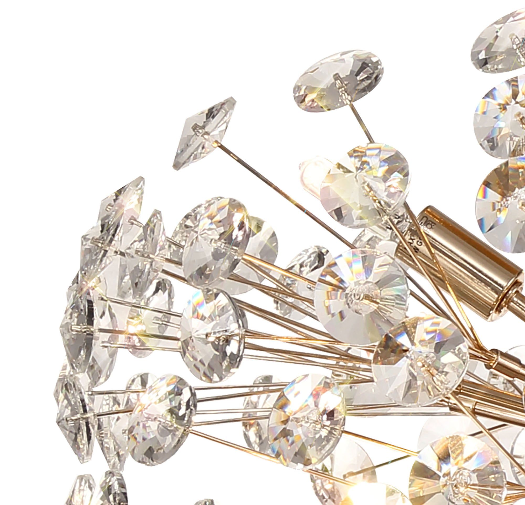Bellagio Semi Flush Mount Pendant Light Fixture - 8 Light G9 Base in French Gold/Crystal or Chrome/Crystal - Perfect for Dining Room, Foyer, or Bedroom Lighting