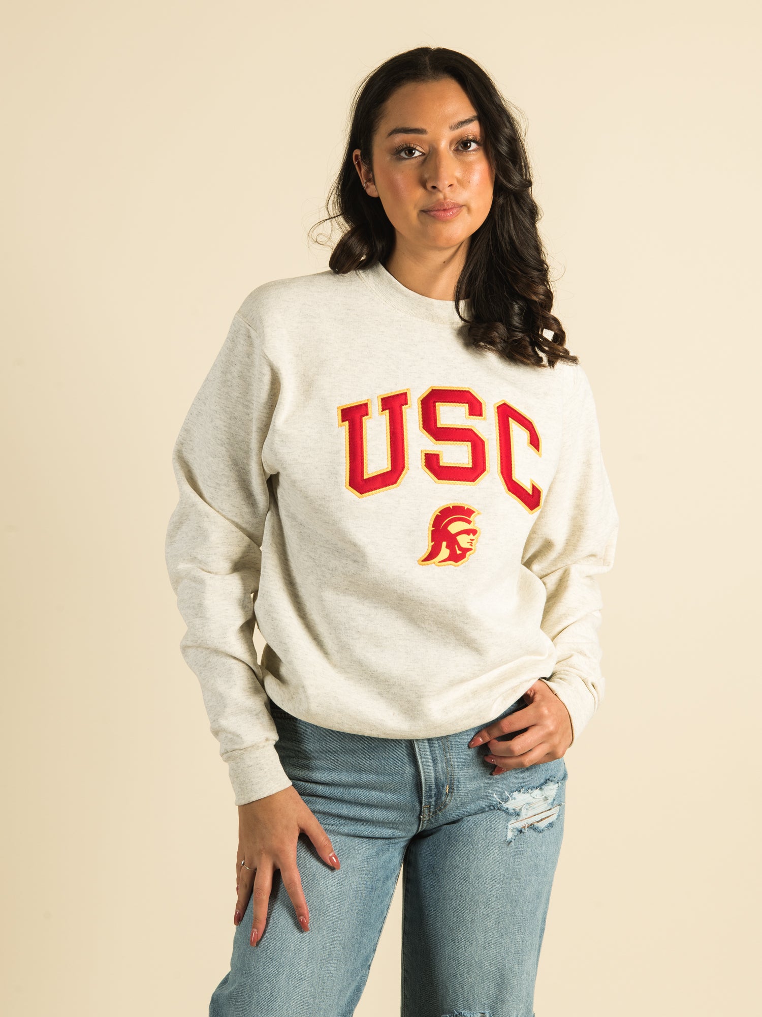 Champion USC Crewneck Sweatshirt - Comfortable & Stylish Unisex Pullover for College Fans, Casual Wear & Gameday Outfits