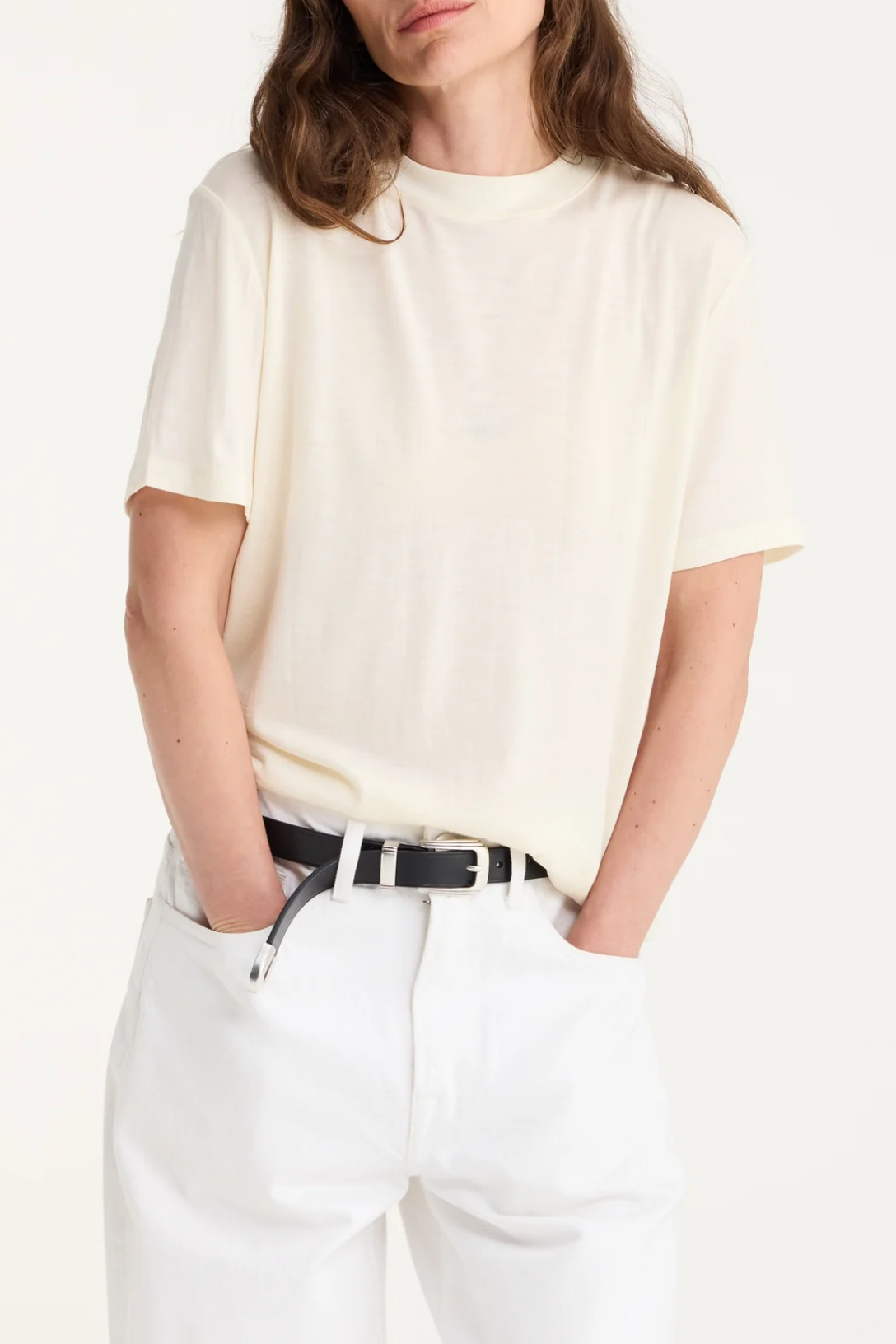 Premium Soft Wool T-Shirt for Men & Women | Comfortable Cream Crewneck Tee | Ideal for Casual Wear, Layering & Outdoor Activities