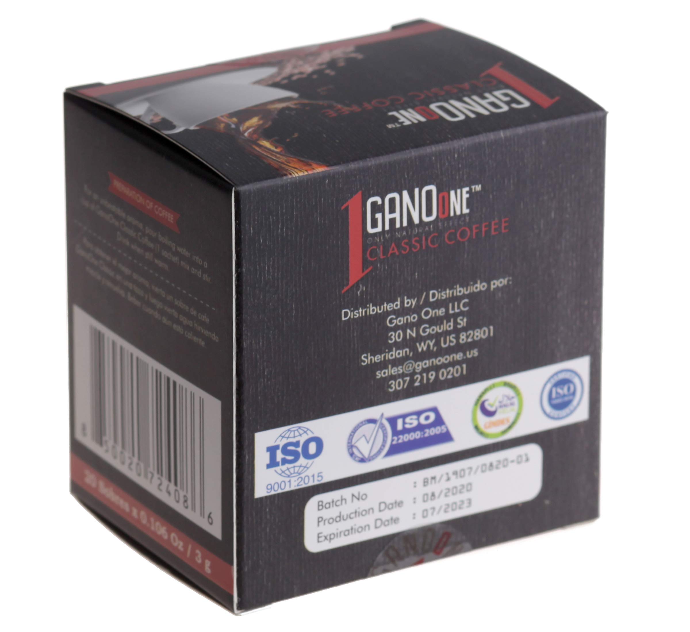 10 Boxes GanoOne Classic Reishi Mushroom Instant Coffee with Organic Ganoderma Extract - 20 Single-Serve Sachets - Immune Support & Energy Boost - Perfect for Office, Travel & Home Use