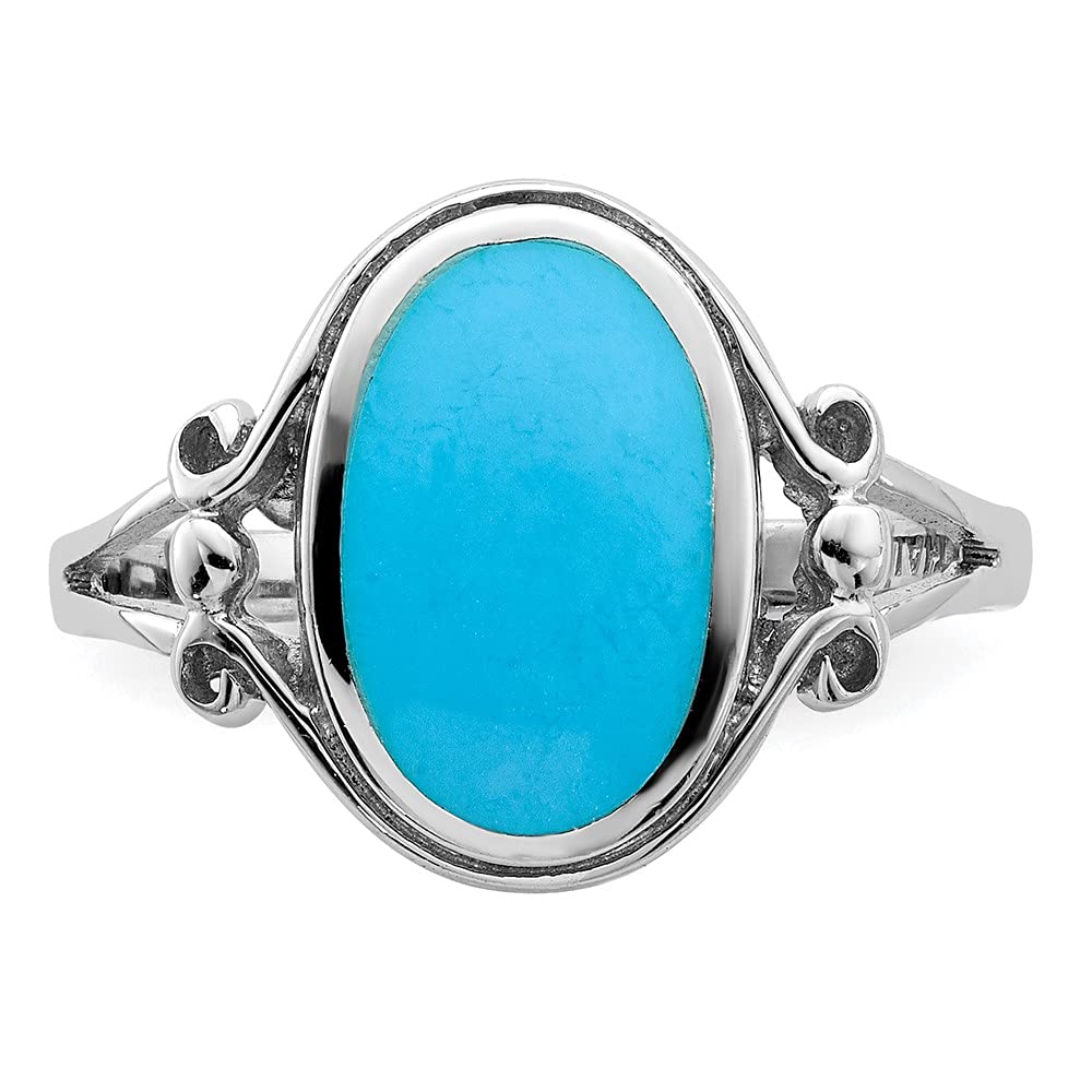925 Sterling Silver Synthetic Turquoise Ring for Women - Dainty Bohemian Jewelry Gift for Her, Perfect for Birthday, Anniversary & Everyday Wear