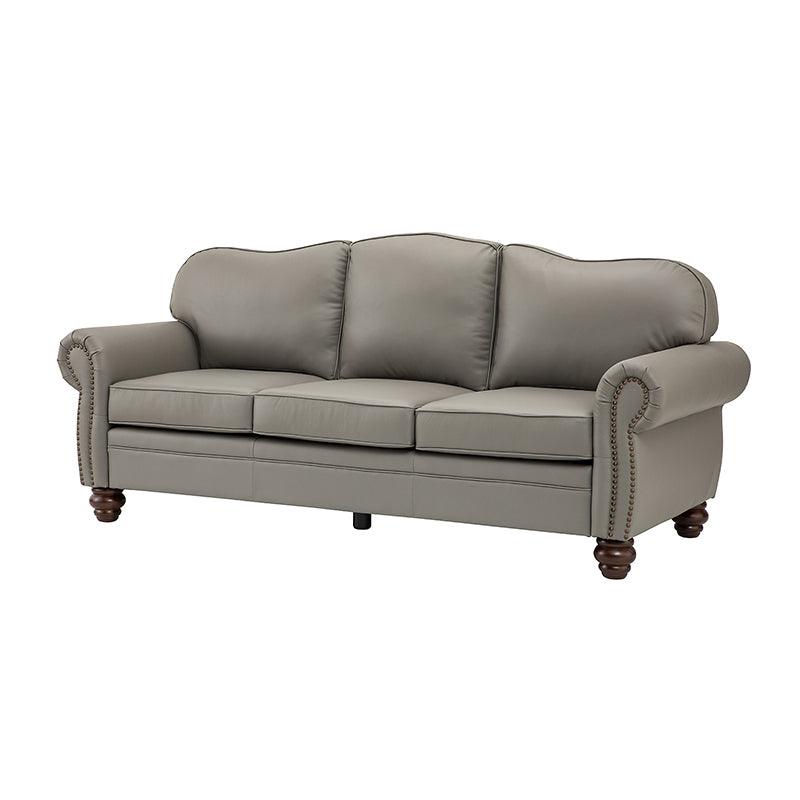 Flavio 81 Genuine Leather Sofa - Premium Full Grain Leather Couch for Living Room, Lounge & Office - Comfortable Modern Sectional Sofa with Sturdy Wood Frame