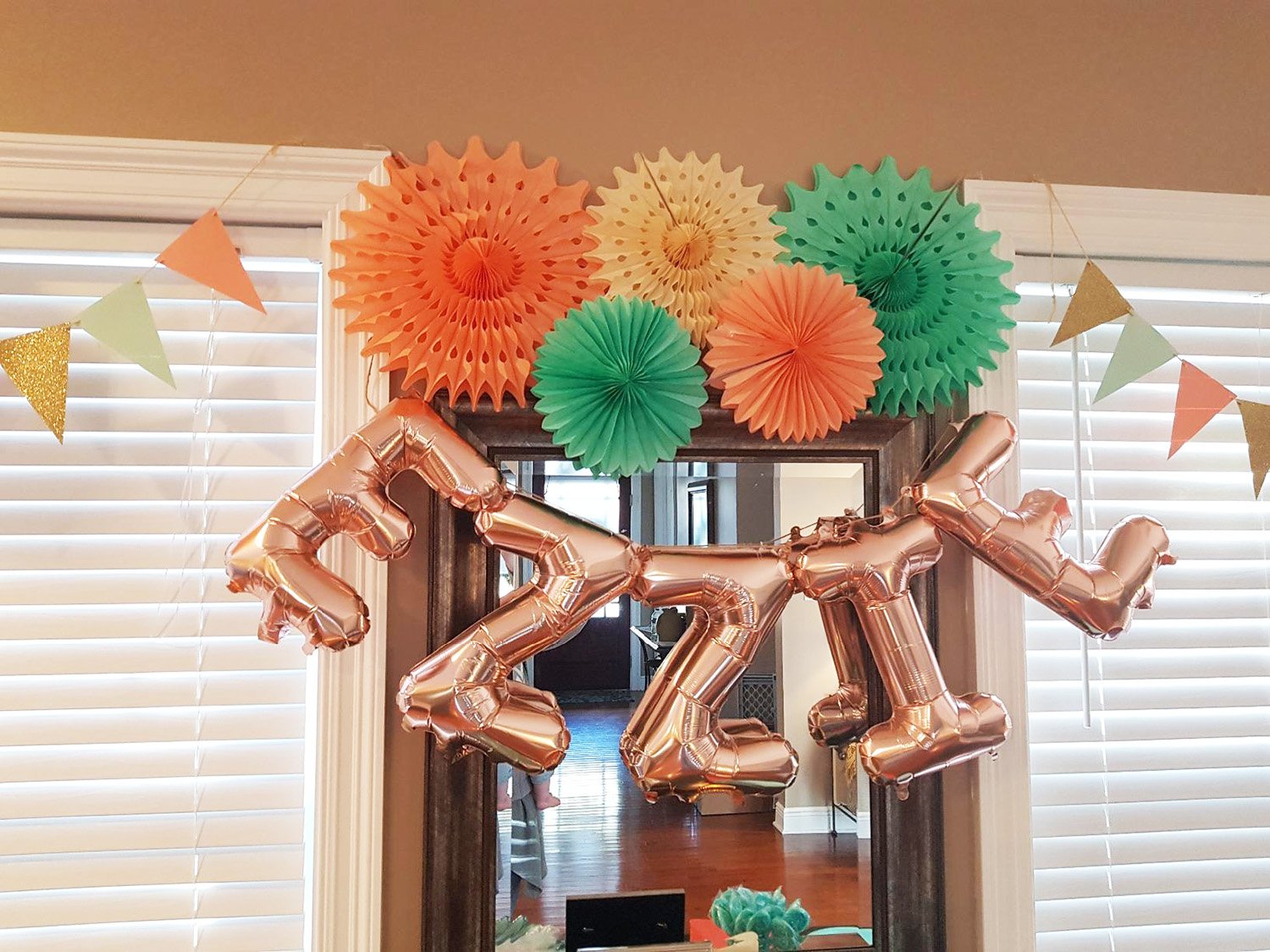 Mint Peach Baby Shower Decorations - Mint Cream Peach Tissue Paper Fans for Gender Reveal, Bridal Shower & Birthday Party Decorations | Perfect for Nursery, Wedding & Bachelorette Party Themes