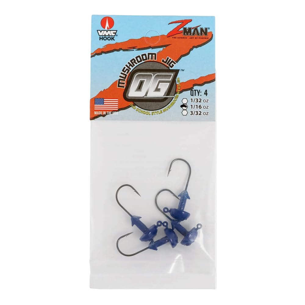 Z-MAN OG Mushroom Jigheads 4 Pack - Weedless Fishing Jig Heads for Bass, Walleye & Panfish - Perfect for Freshwater & Saltwater Fishing, Flipping & Finesse Techniques