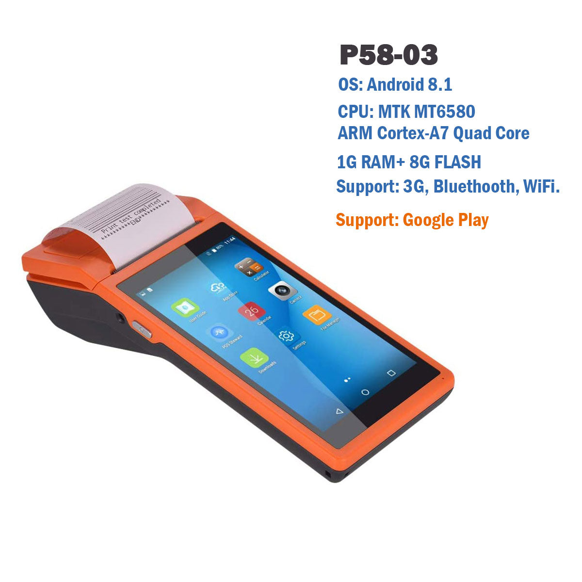 P58 S1/S2 Wireless Handheld POS Terminal - Bluetooth Barcode Scanner for Retail Stores, Restaurants & Mobile Payments | Fast Checkout Solution for Small Businesses