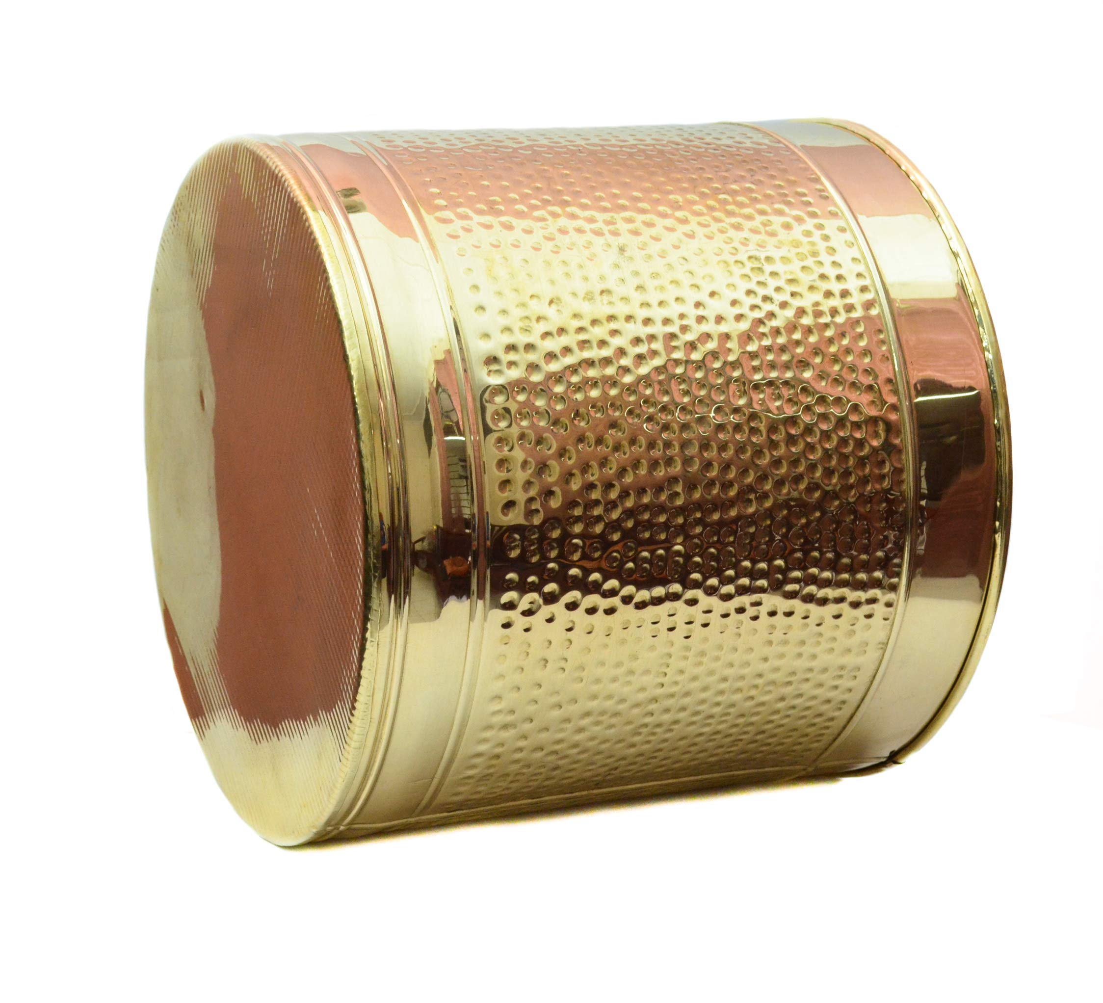 Hammered Brass Planter - 10 Inch Diameter Flower Pot with Lacquer Finish for Indoor Plants, Succulents & Home Decor | Perfect for Living Room, Office Desk & Garden Decorations