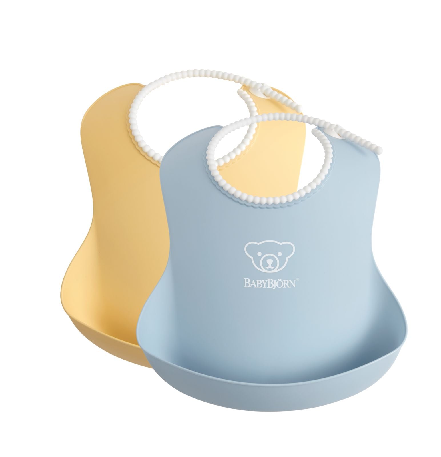 BabyBjorn Baby Bibs 2-Pack - Soft Silicone Feeding Bibs for Infants & Toddlers - Waterproof, Easy to Clean - Perfect for Mealtime, Snacks & Messy Play