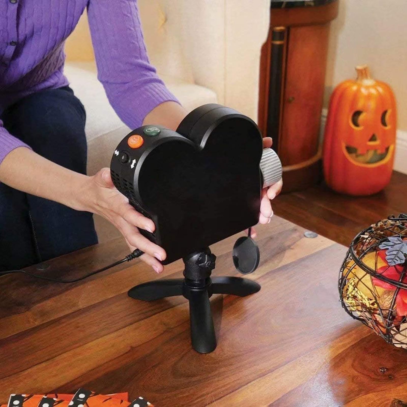 Halloween & Christmas Window Projector Light - 12 Holographic Movie Projections with Tripod Stand for Home Decor, Holiday Parties & Outdoor Displays - Perfect for Halloween Decorations, Christmas Light Shows & Special Events
