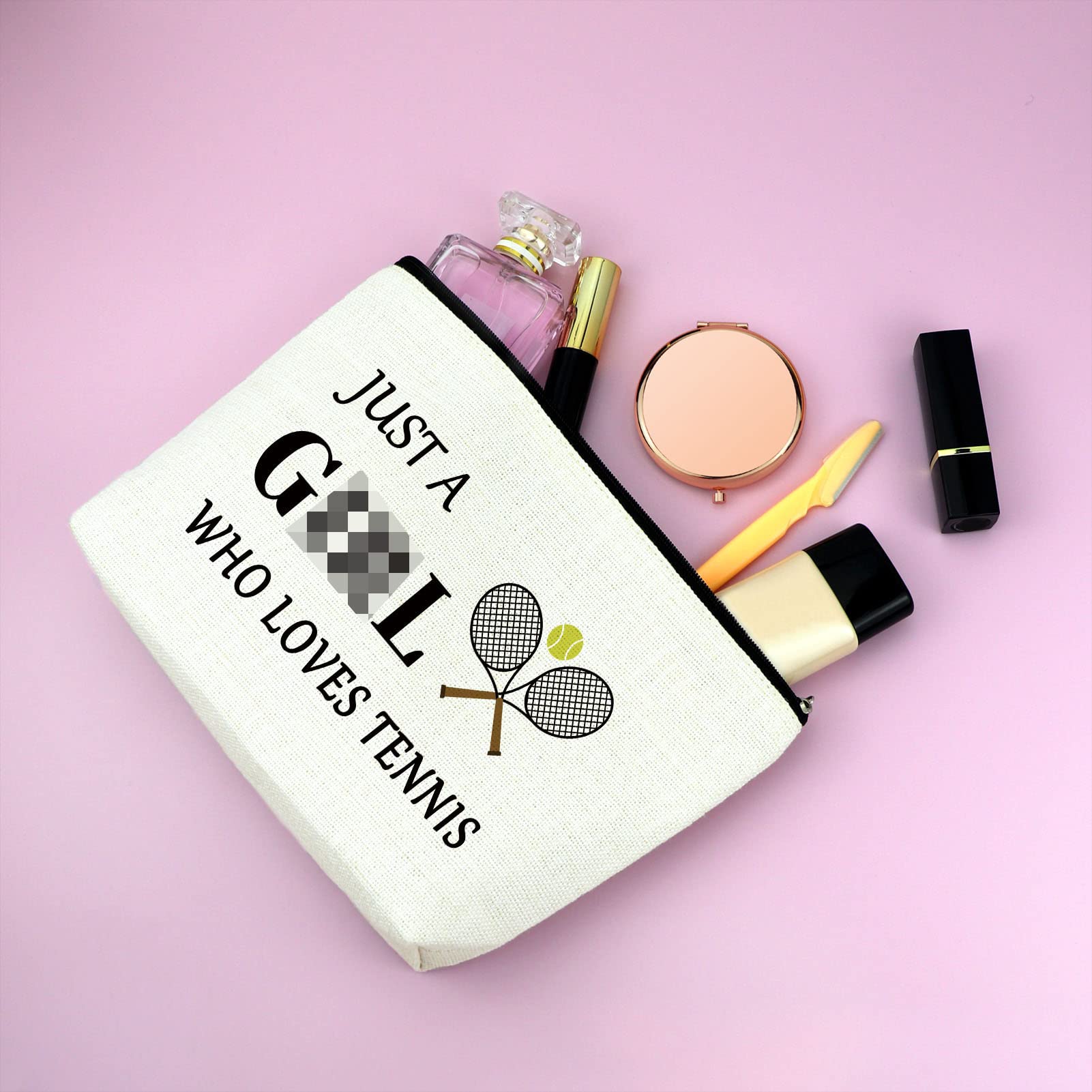 MXRYMVU Tennis-Themed Cosmetic Bag - Inspirational Makeup Pouch for Women Tennis Players & Fans - Perfect Birthday, Graduation Gift for Tennis Lovers, Coaches, Team & Friends - Great for Tennis Matches, Gym & Travel