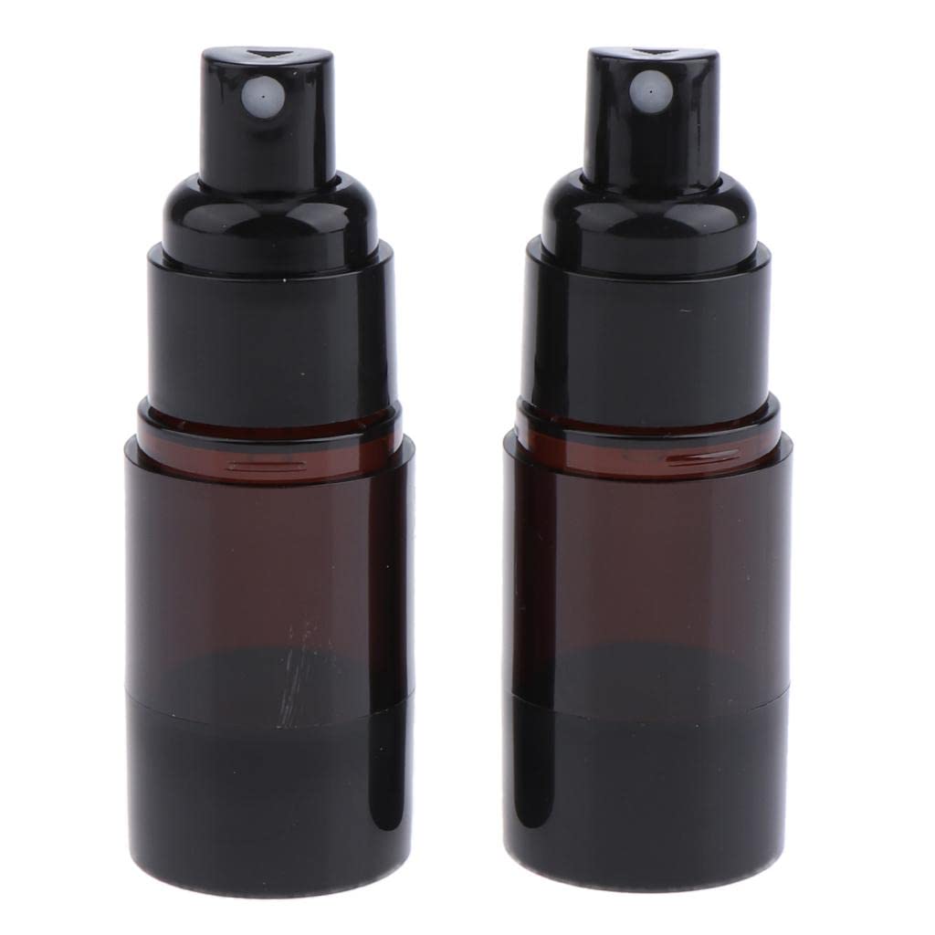 Ubersweet® 2 Pack 15ml Sterile Airless Pump Spray Bottles - Refillable Cosmetic Containers for Skincare, Essential Oils & Travel Size Liquids | Leakproof & Hygienic Storage Solution