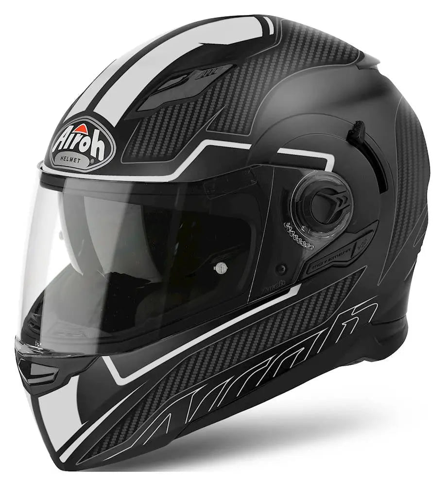 Airoh Movement S Faster Matt White Motorcycle Helmet - Lightweight & Durable for Street & Racing - Perfect for Urban Commuting & Track Days
