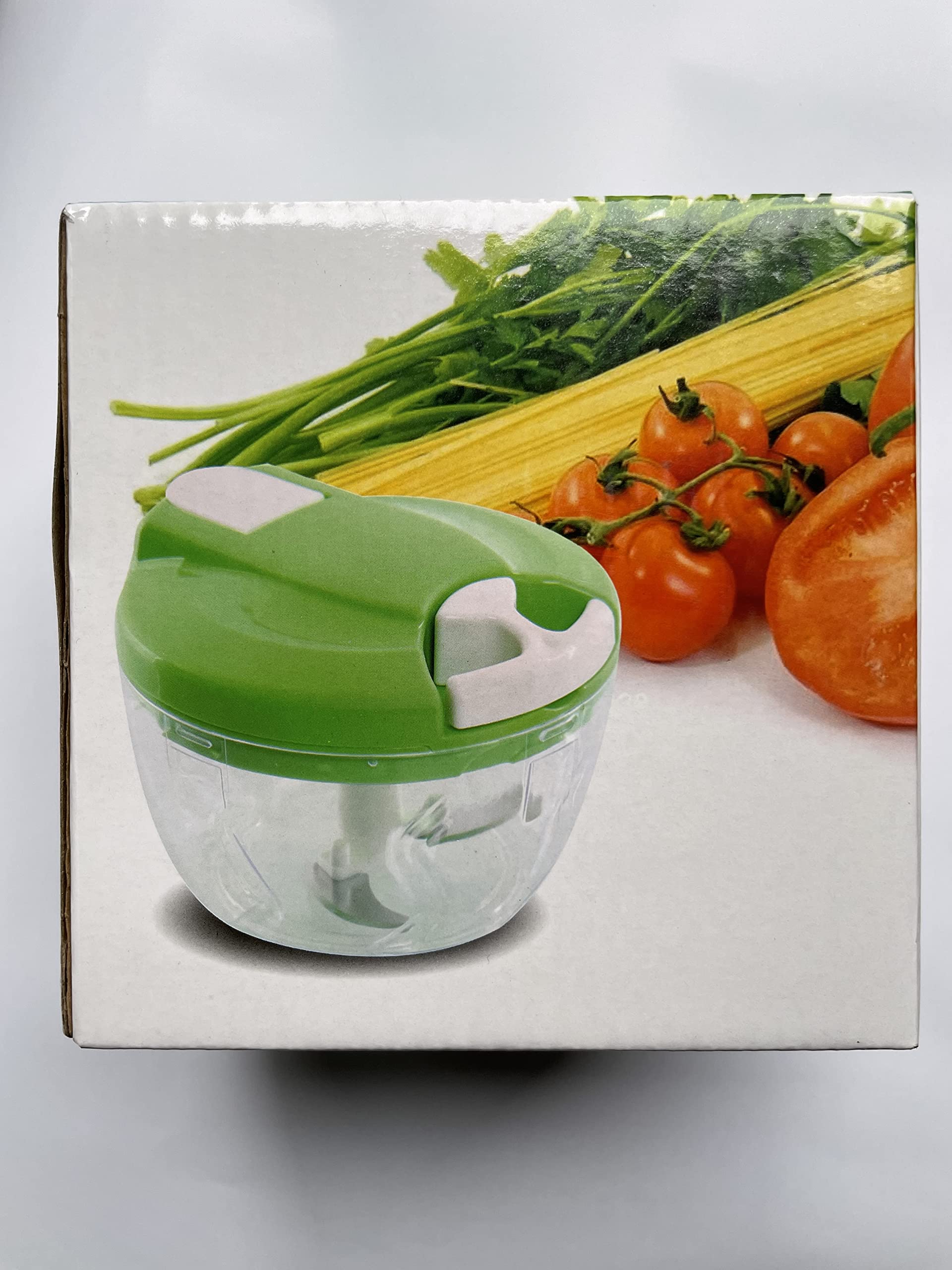 Sinnsally 520ml Manual Food Chopper - Pull String Hand Operated Vegetable Dicer, Onion Slicer, Garlic Press & Shredder for Kitchen - Perfect for Chopping Herbs, Nuts & Meal Prep
